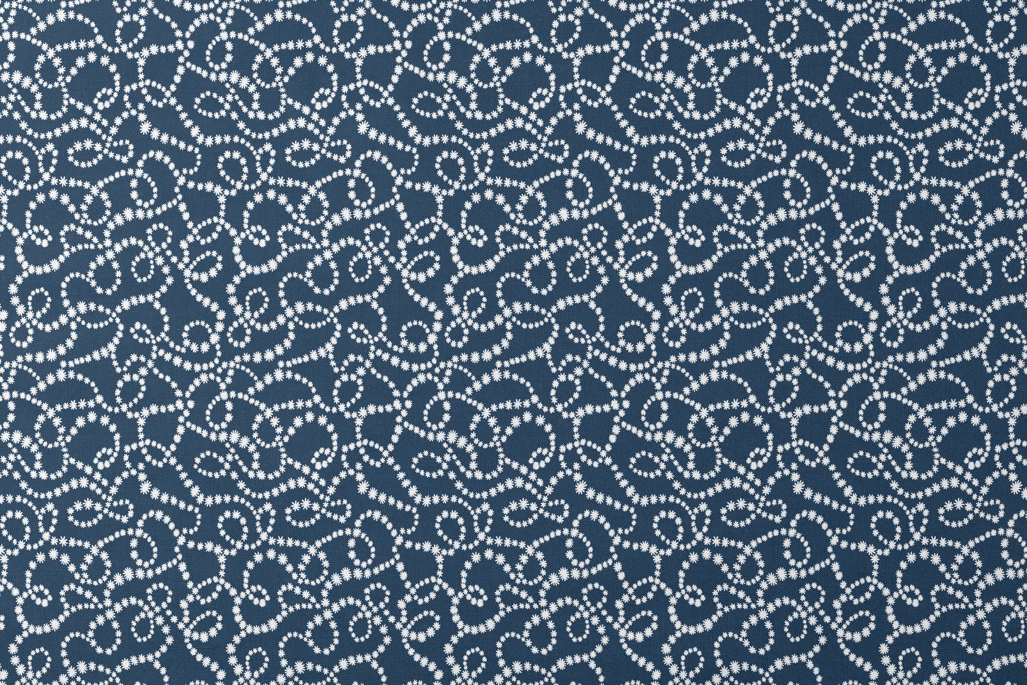 Navy blue background with swirling white dotted patterns creating circular and flowing designs designs flat mockup