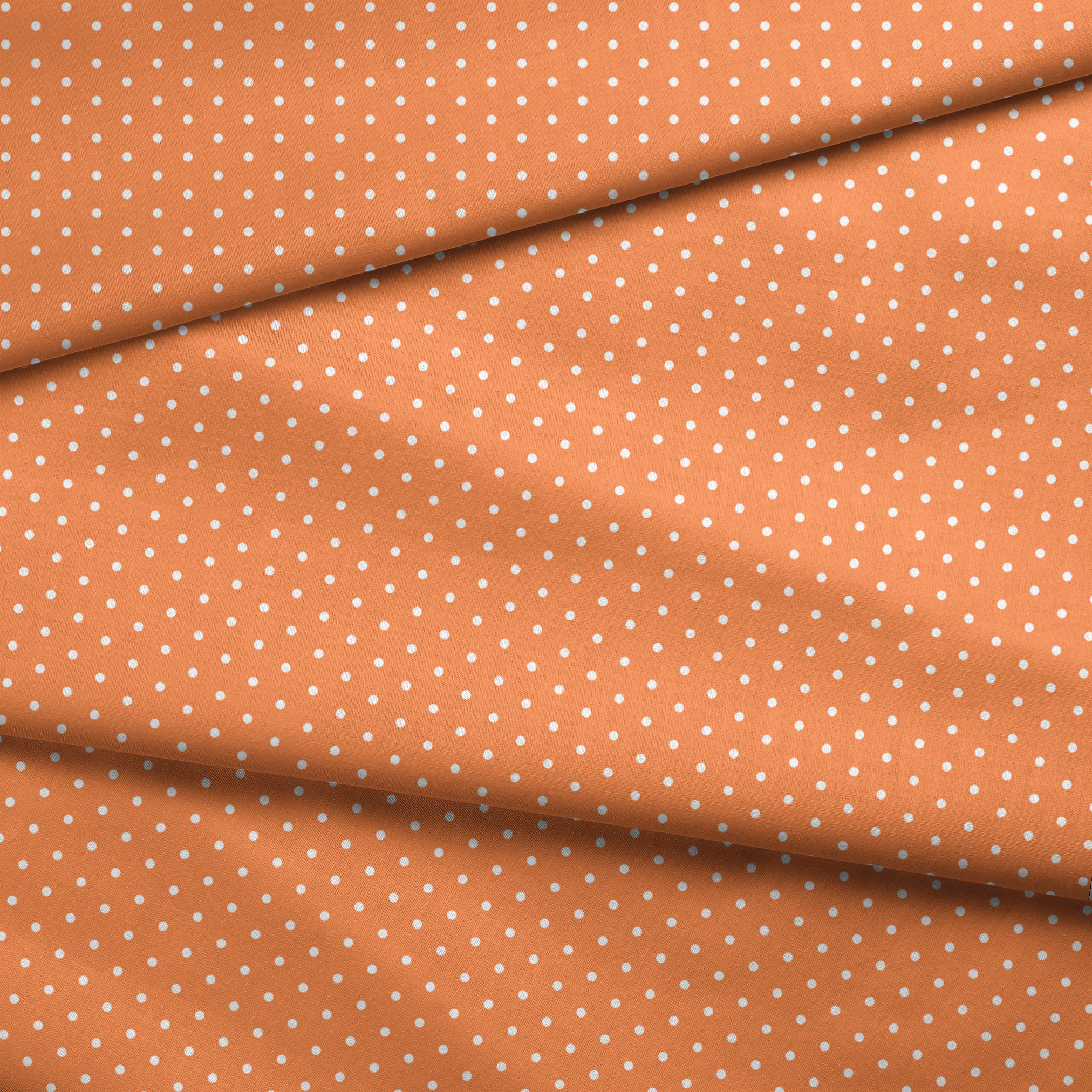 Two white circles on a bright orange background fabric fold mockup