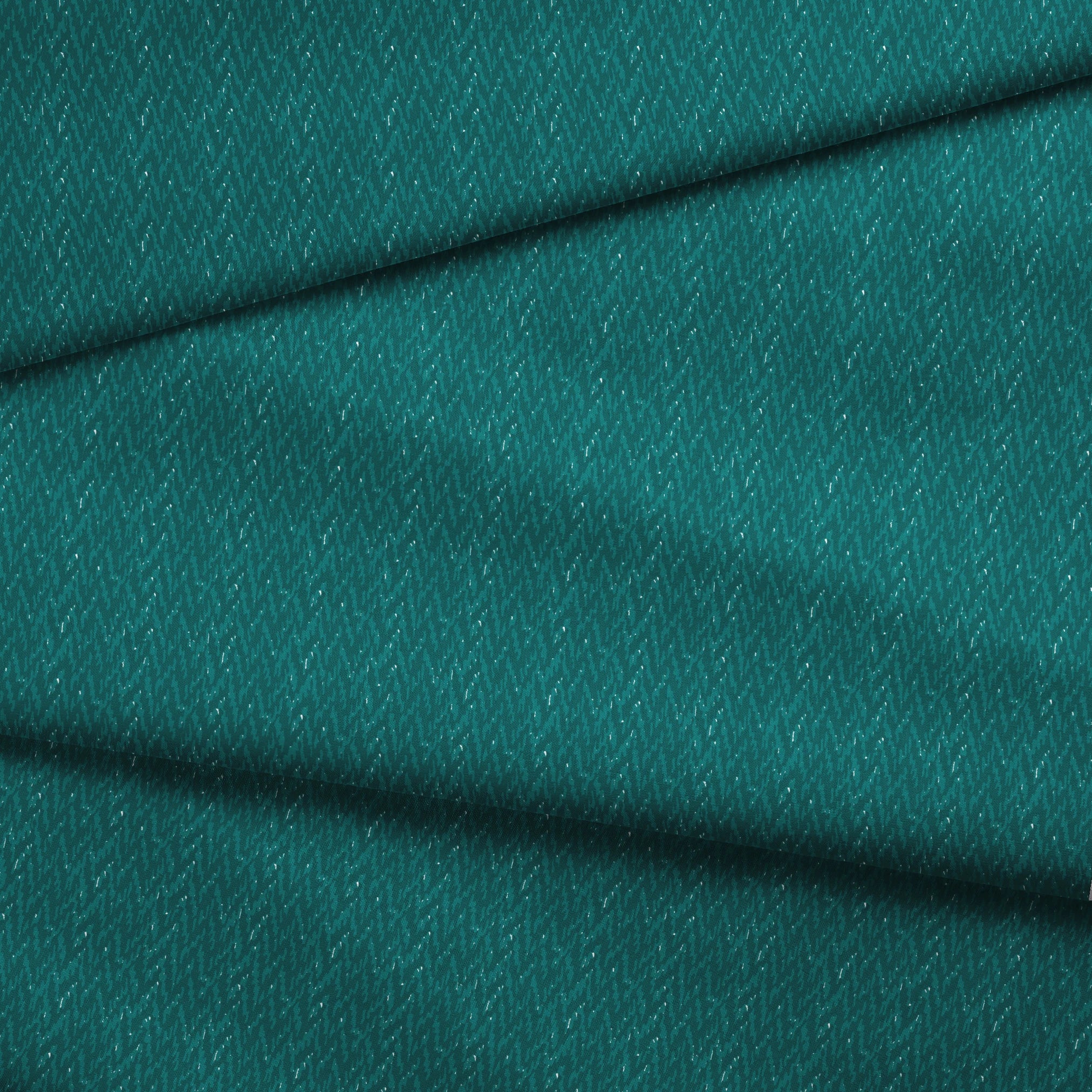Teal textured surface with wavy vertical pattern and subtle light reflections fabric fold mockup