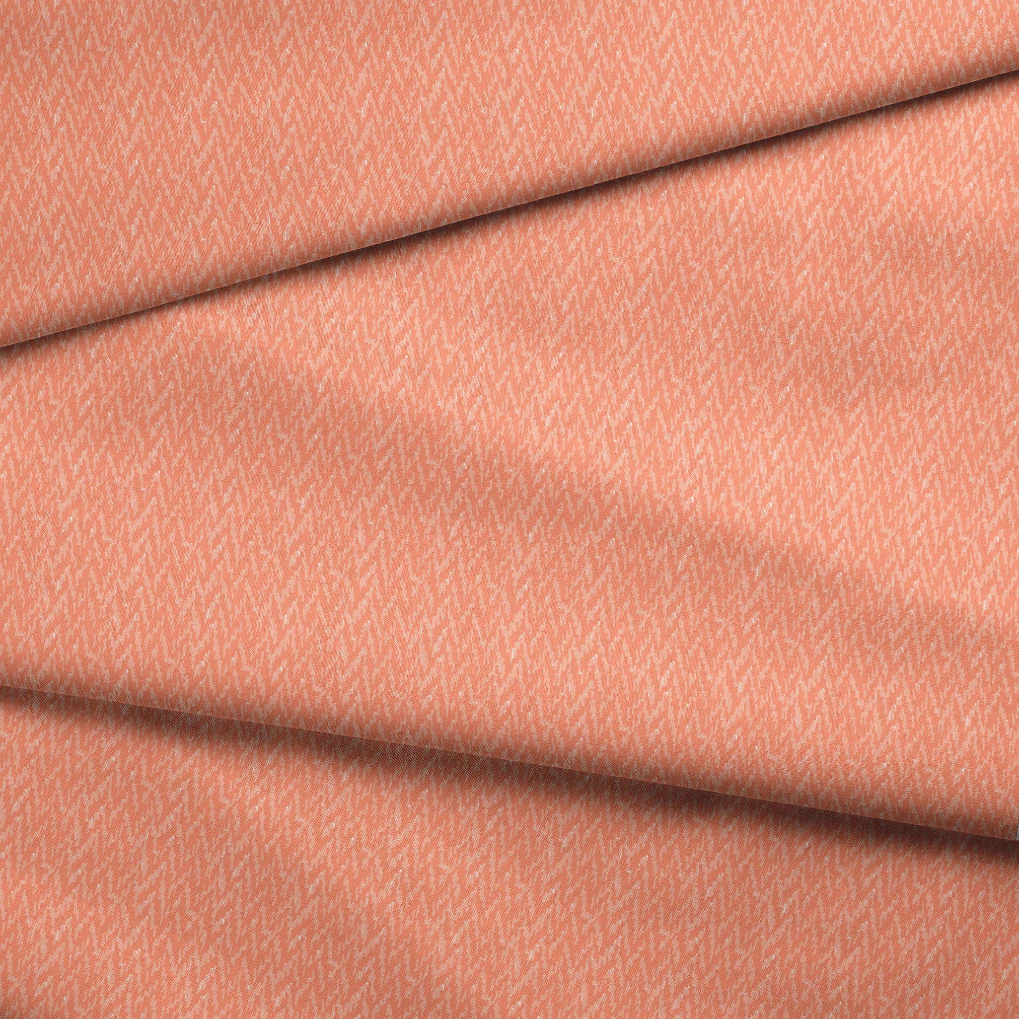 Peachy coral abstract pattern with light brushstroke-like texture and diagonal movement fabric fold mockup