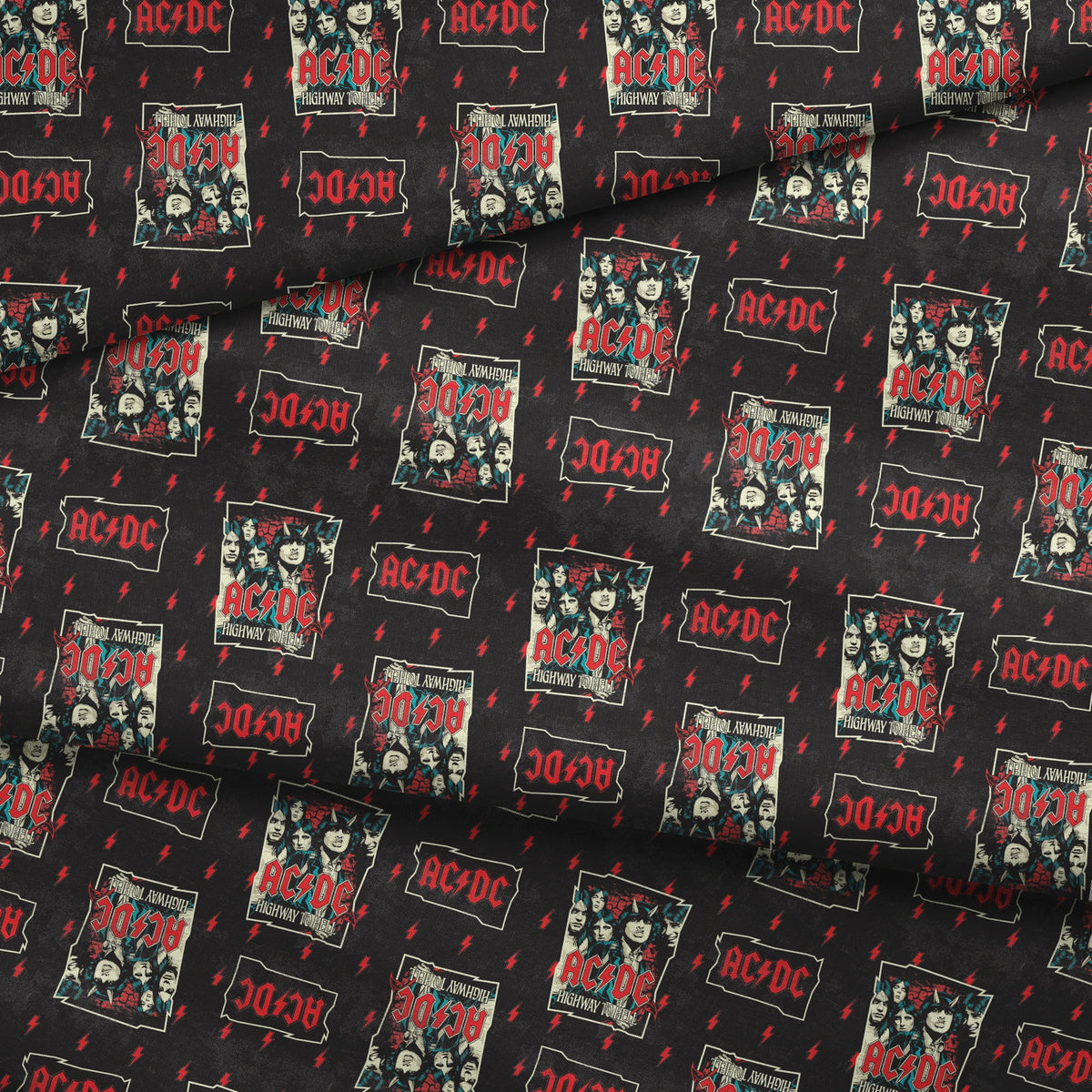 AC/DC Highway Lightning Fabric