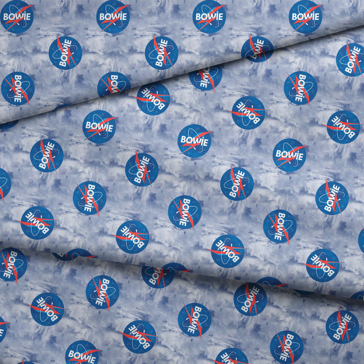 David Bowie Starman Toss on Tie-dye Fabric