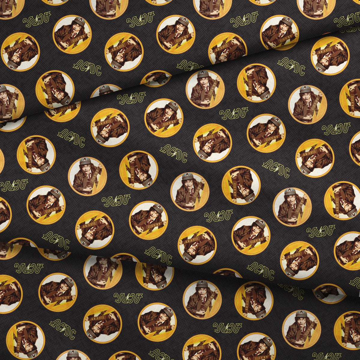 AC/DC Angus Young Toss on Black Fabric