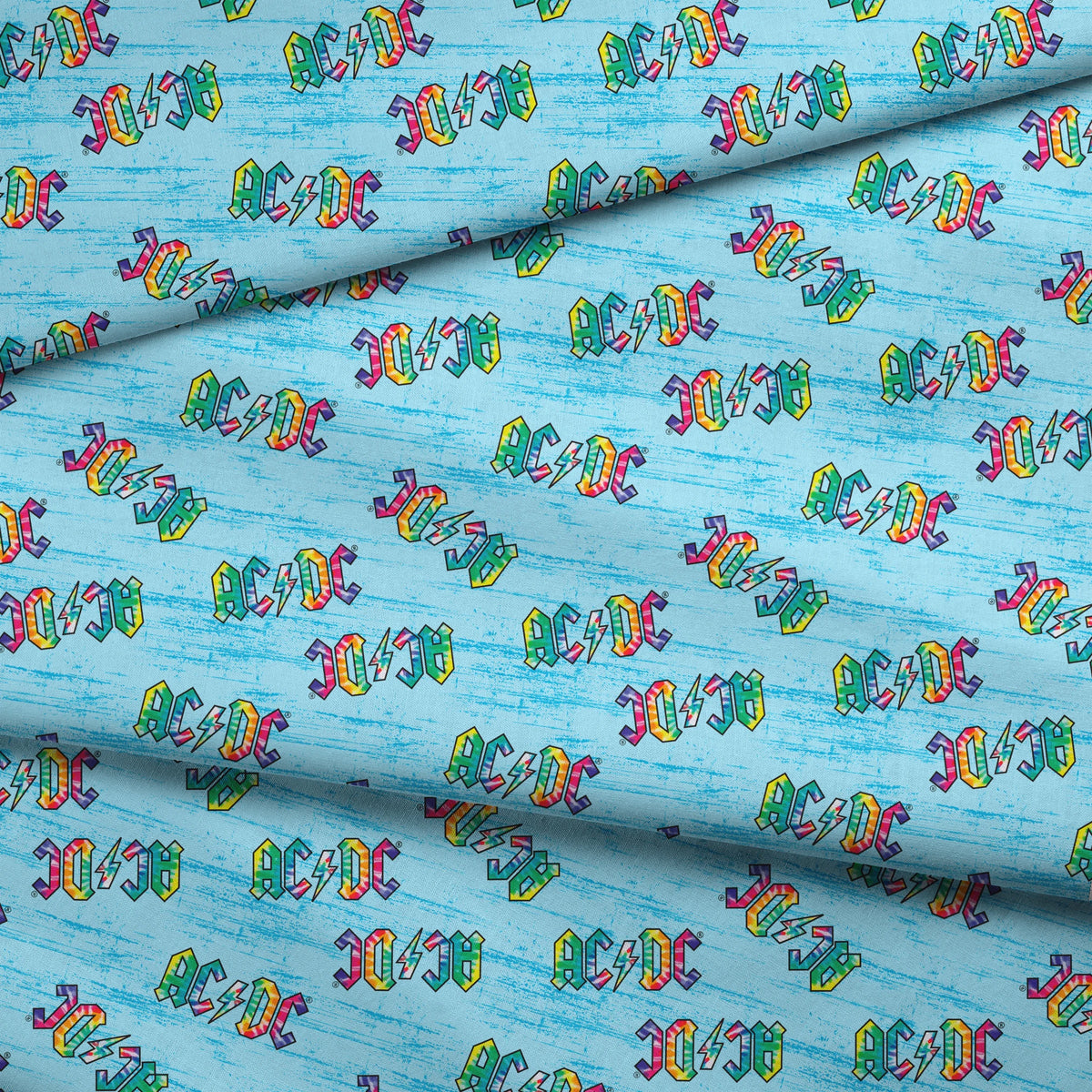 AC/DC Tie-dye Logo Fabric