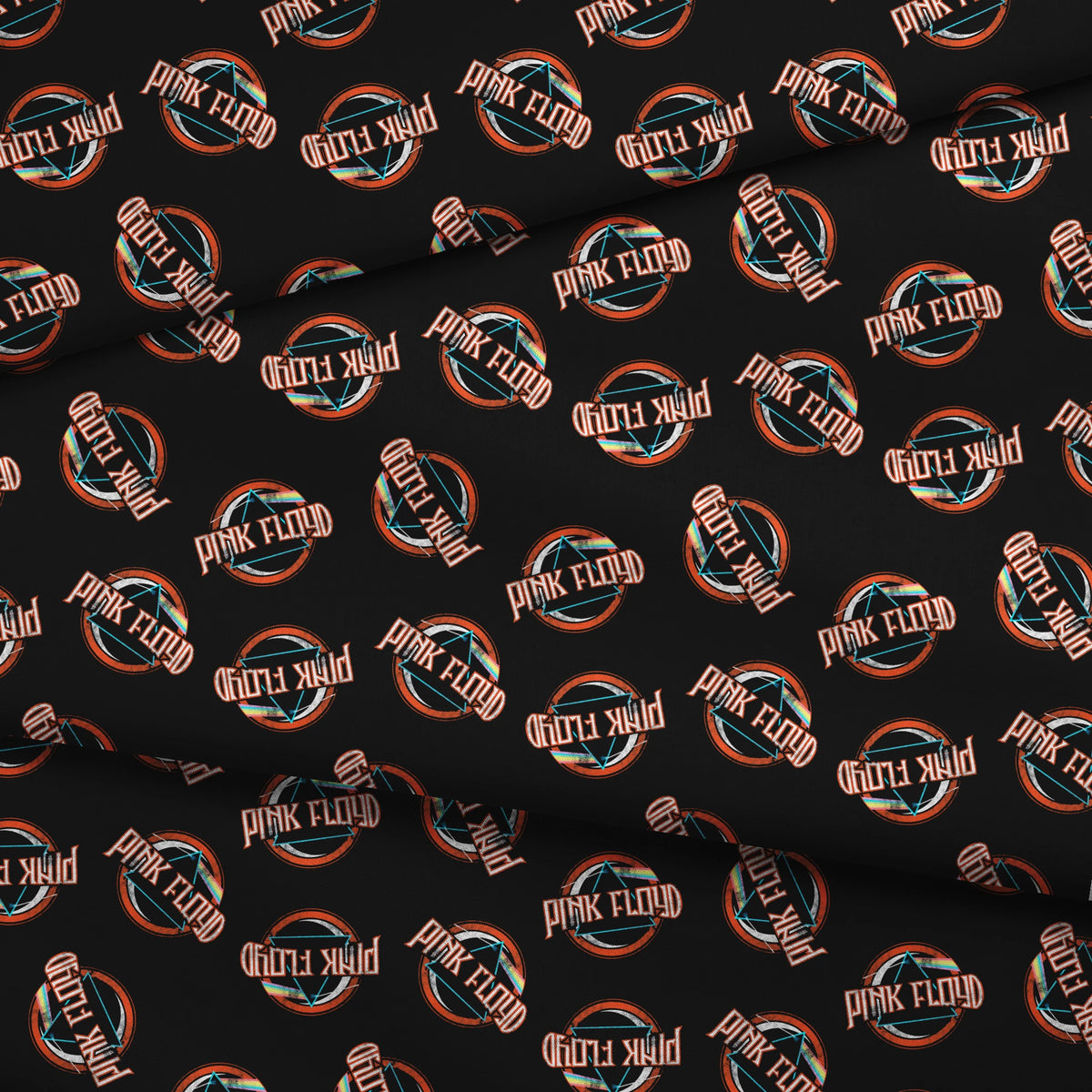 Pink Floyd Dark Side Badges Fabric