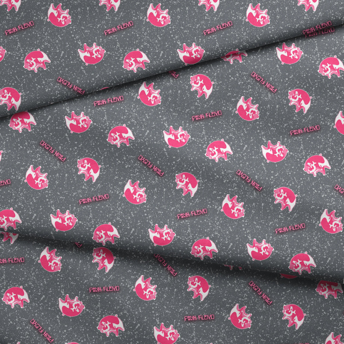 Pink Floyd Bright Pink Pigs Fabric