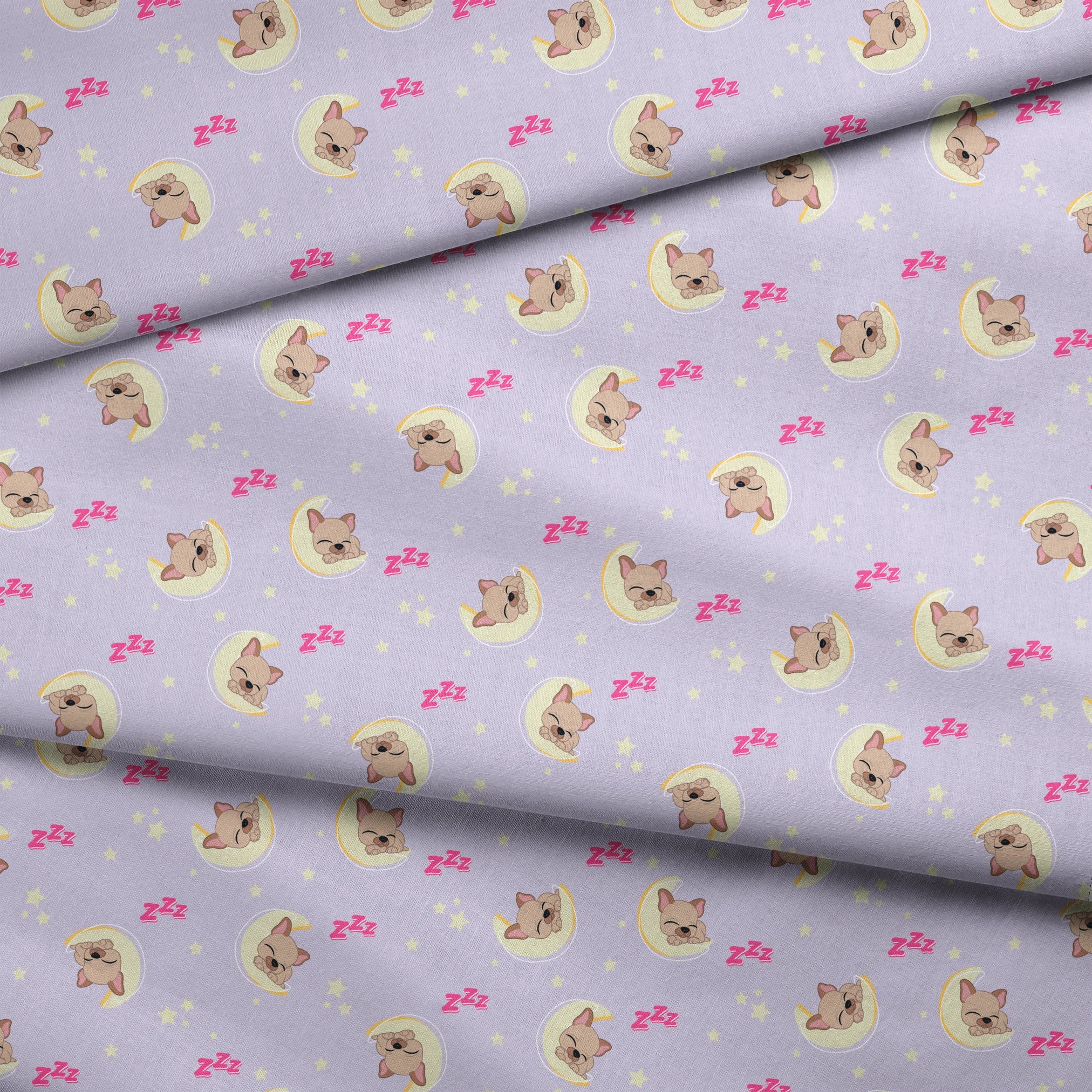 Hasbro Littliest Pet Shop Frenchie Snooze on Lavender Fabric