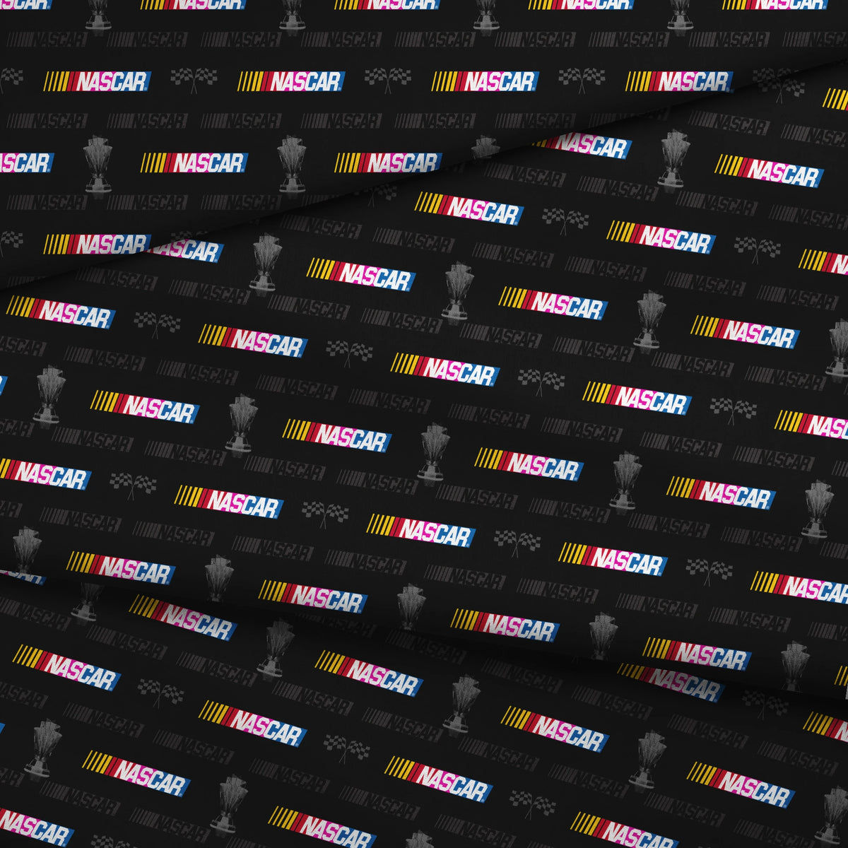 NASCAR® Retro Champions on Black Fabric