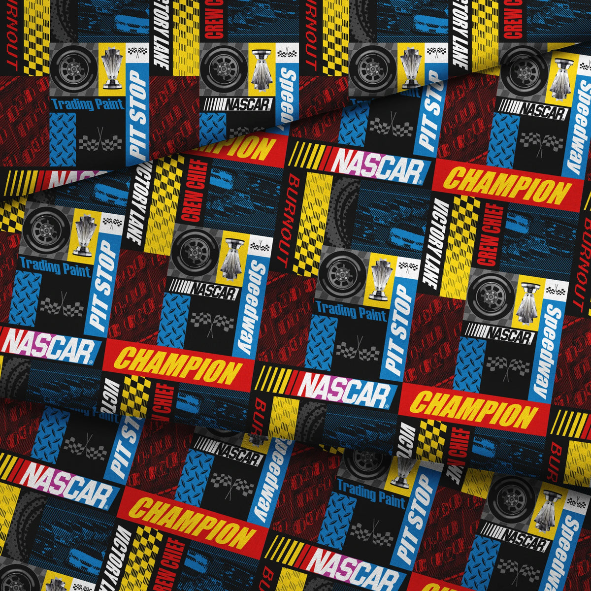 NASCAR® Retro Racing Patchwork Fabric
