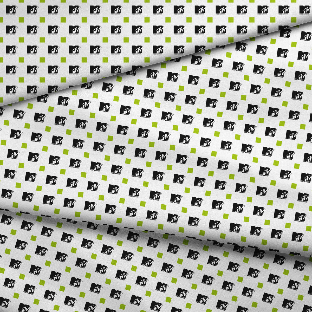 Paramount MTV  Blocks on White Fabric
