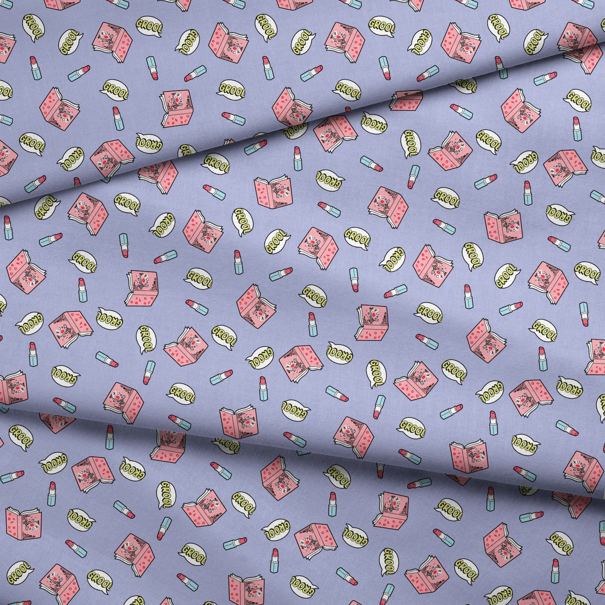 Paramount Mean Girls  Grool Burn Book on Lavender Fabric