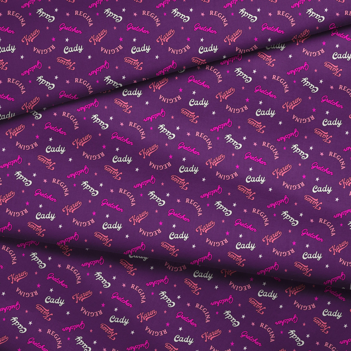 Paramount Mean Girls  Plastics Name Toss on Purple Fabric