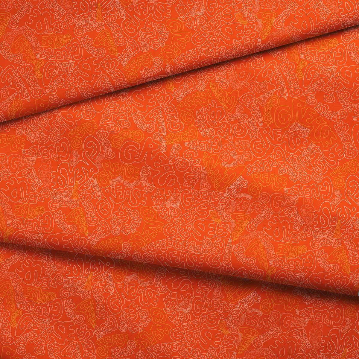 Paramount Grease  Title Toss on Orange Fabric