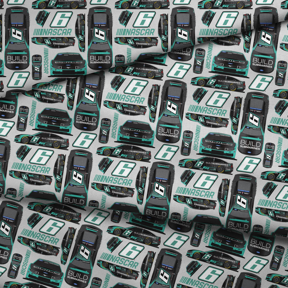 NASCAR® Brad Keselowski Toss on Grey Fabric