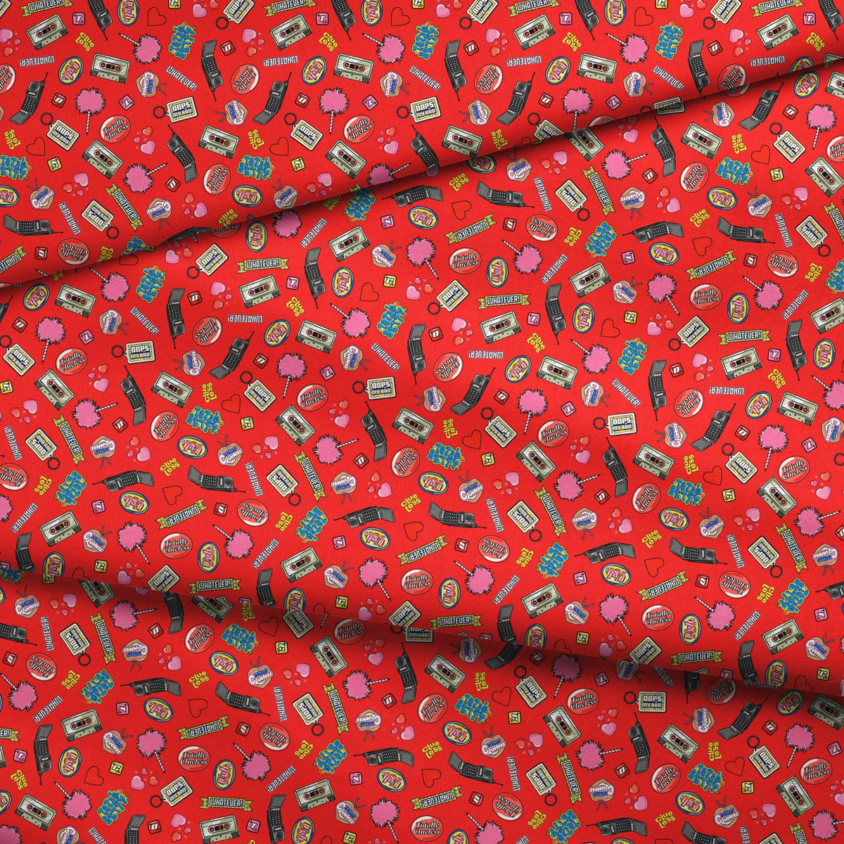 Paramount Clueless  Nostalgic Toss on Red Fabric