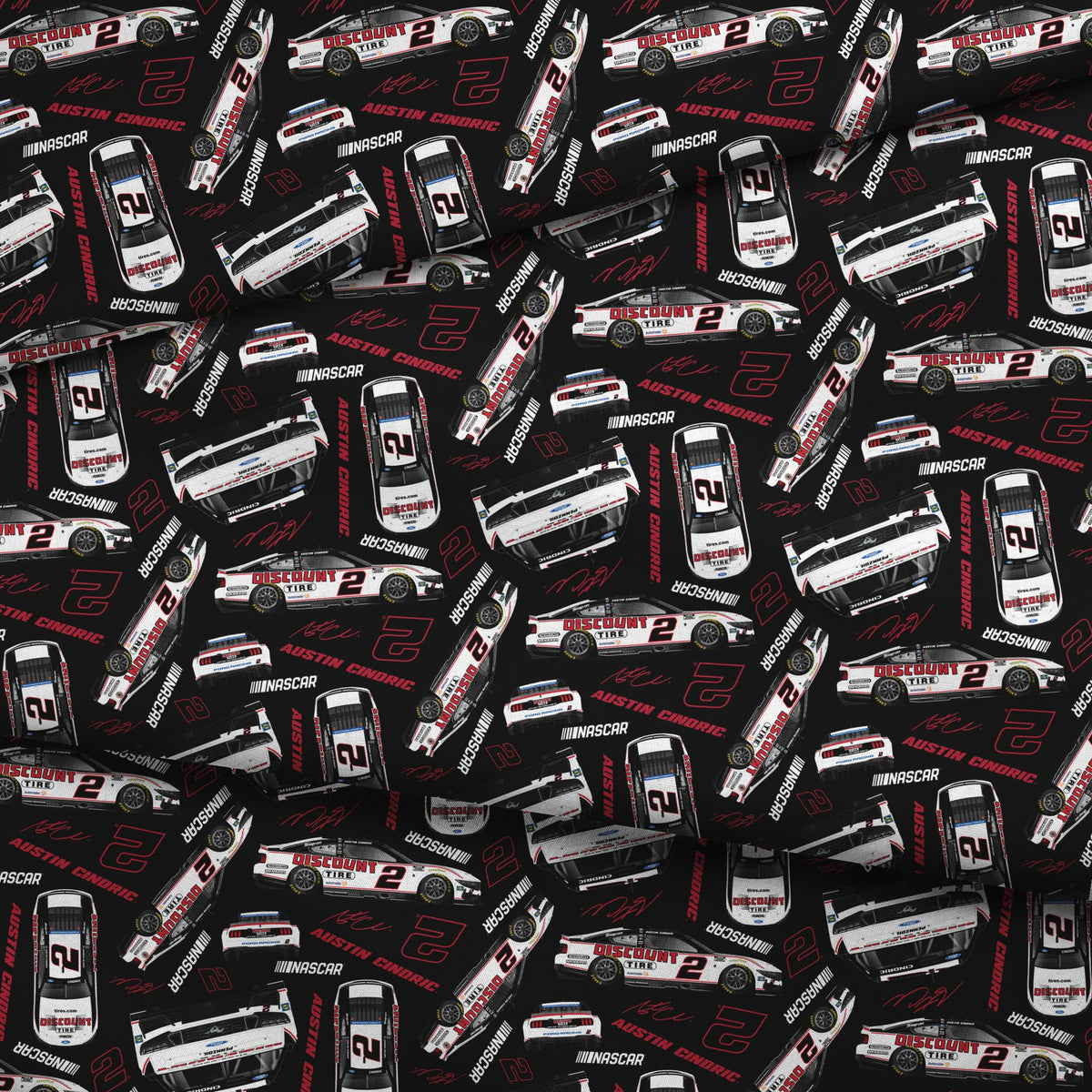 NASCAR® Austin Cindric Toss on Black Fabric