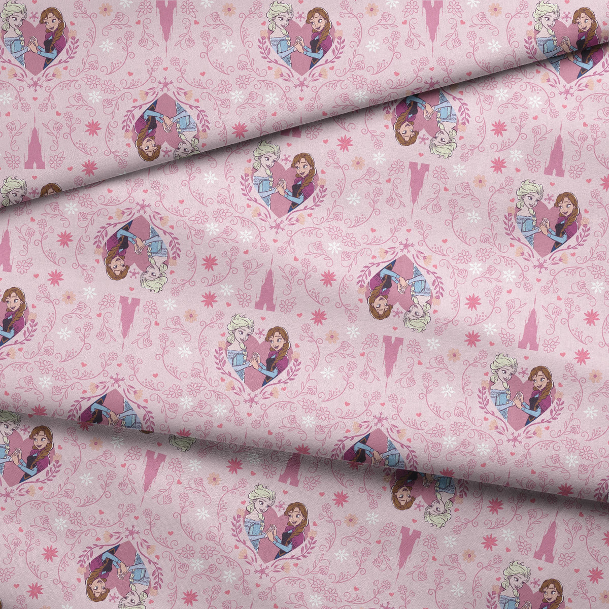 Disney Frozen  Sisterly Bond on Pink Fabric
