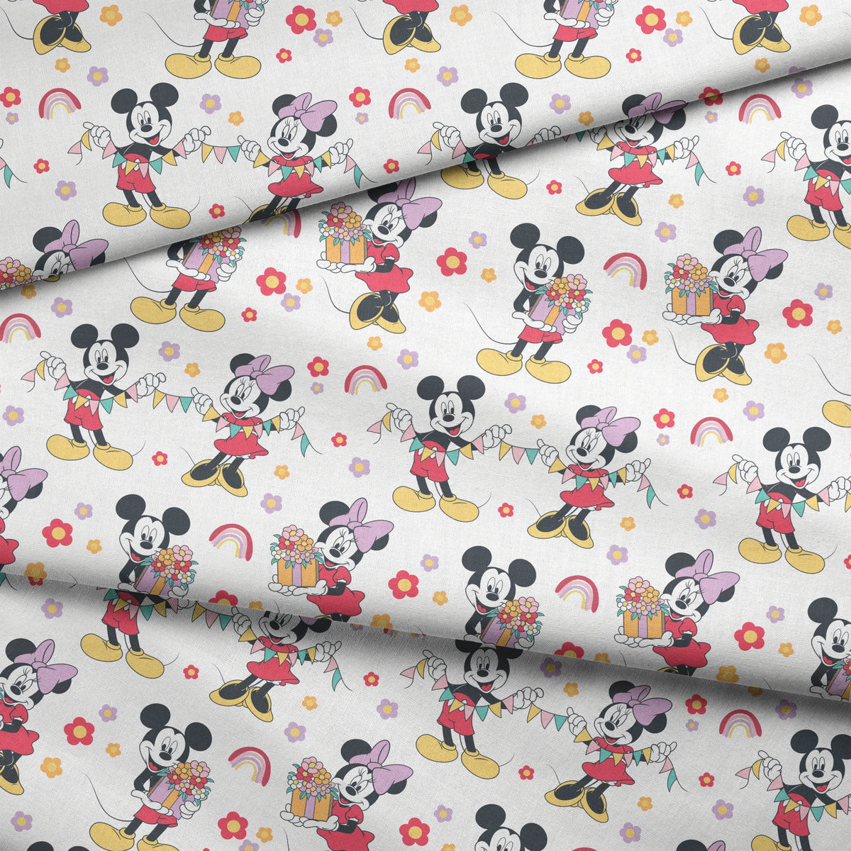 Disney Mickey Mouse and Minnie Mouse Spring Celebrations Fabric