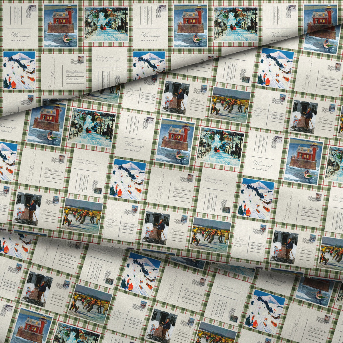 Saturday Evening Post Patchwork Postcards Fabric