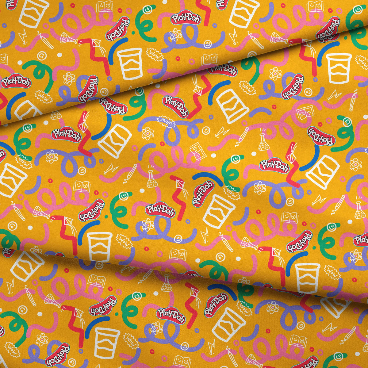 Hasbro Play-Doh Let's Experiment on Yellow Fabric