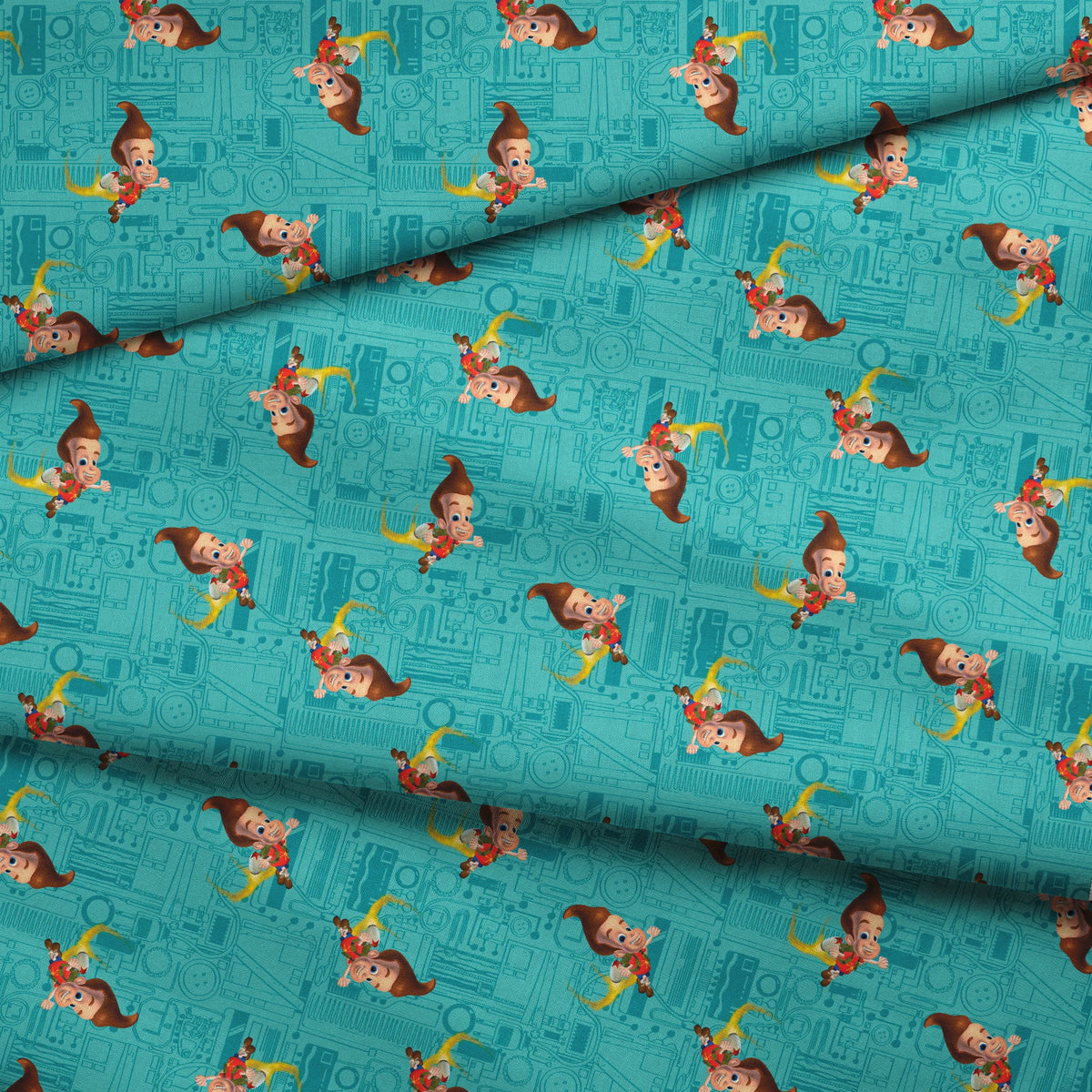 Paramount Jimmy Neutron Circuit Jet Pack on Teal Fabric