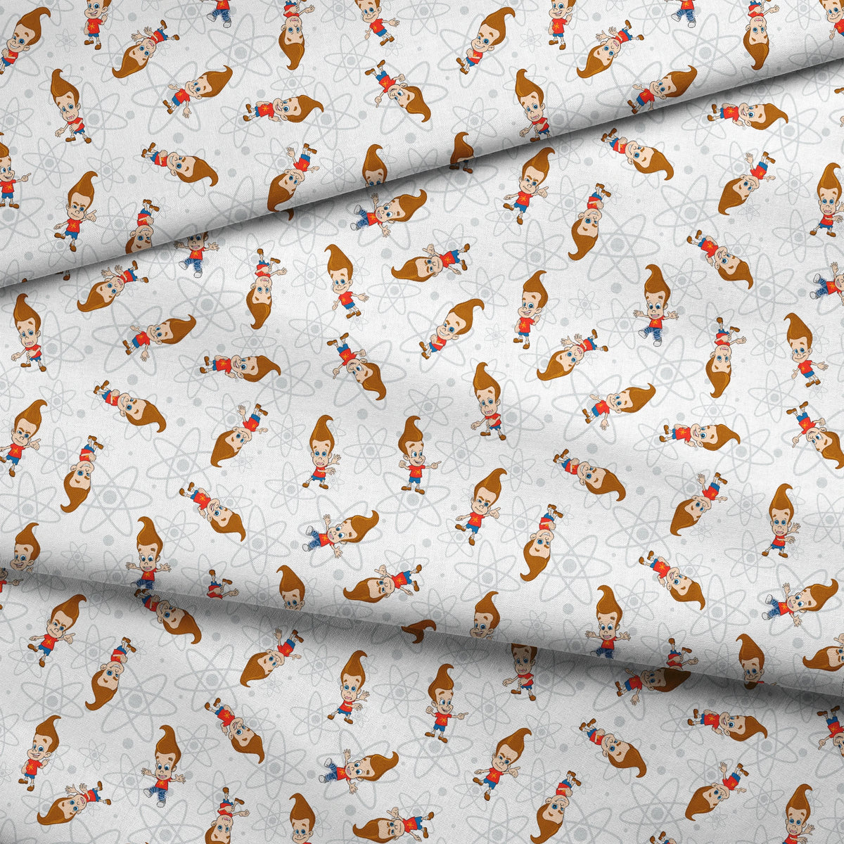 Paramount Jimmy Neutron Atomic Boy Genius on White Fabric