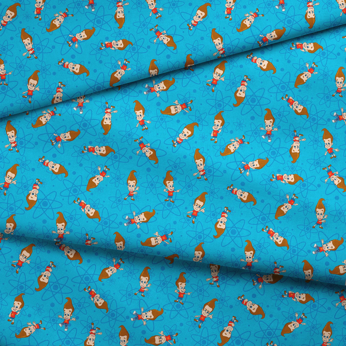 Paramount Jimmy Neutron Atomic Boy Genius on Blue Fabric