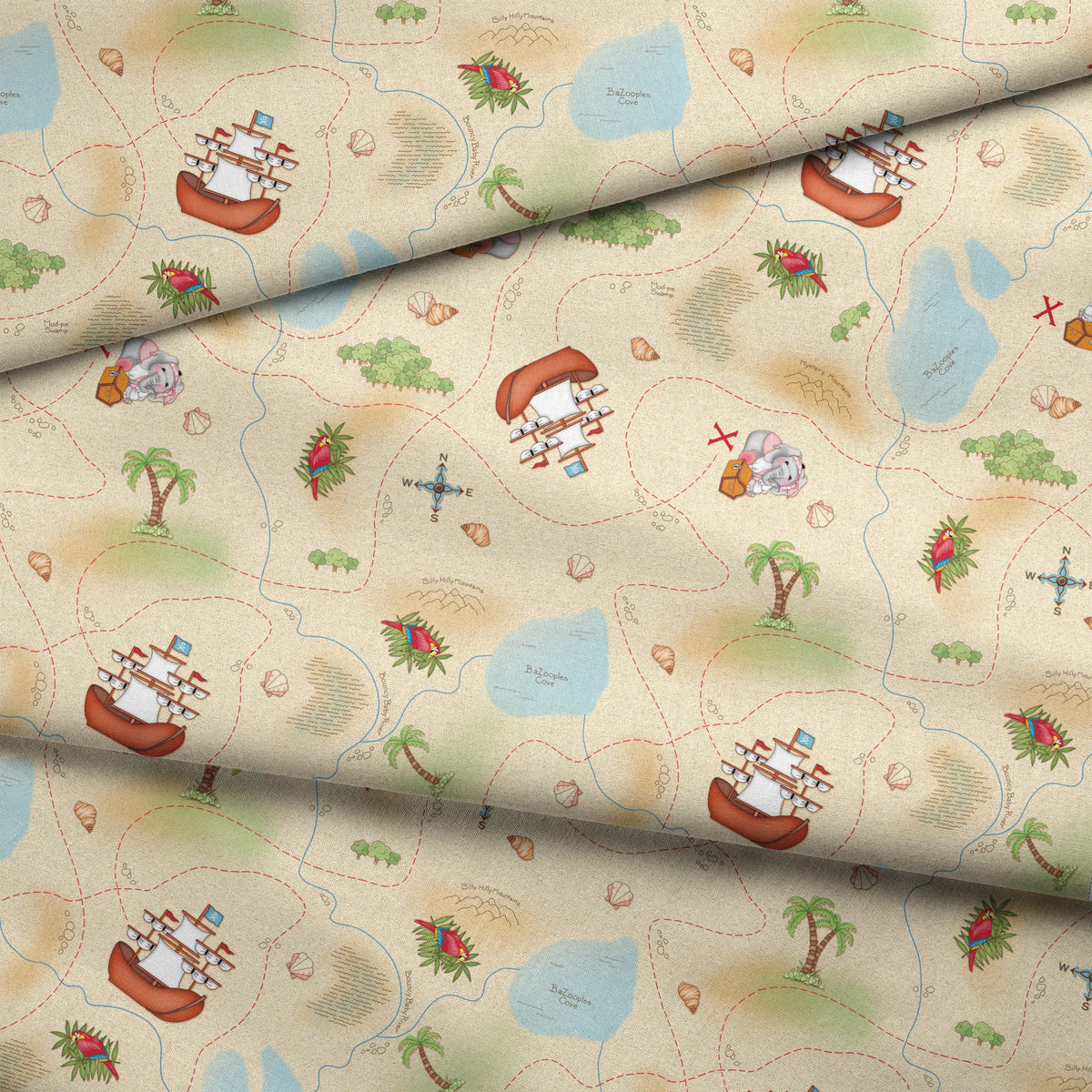 Vicki Schreiner BaZooples Treasure Map Fabric