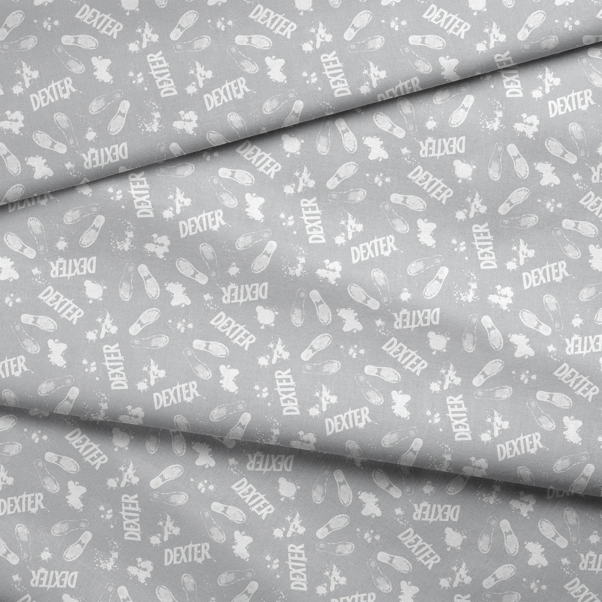 Showtime Dexter Blood Splatter on Gray Fabric