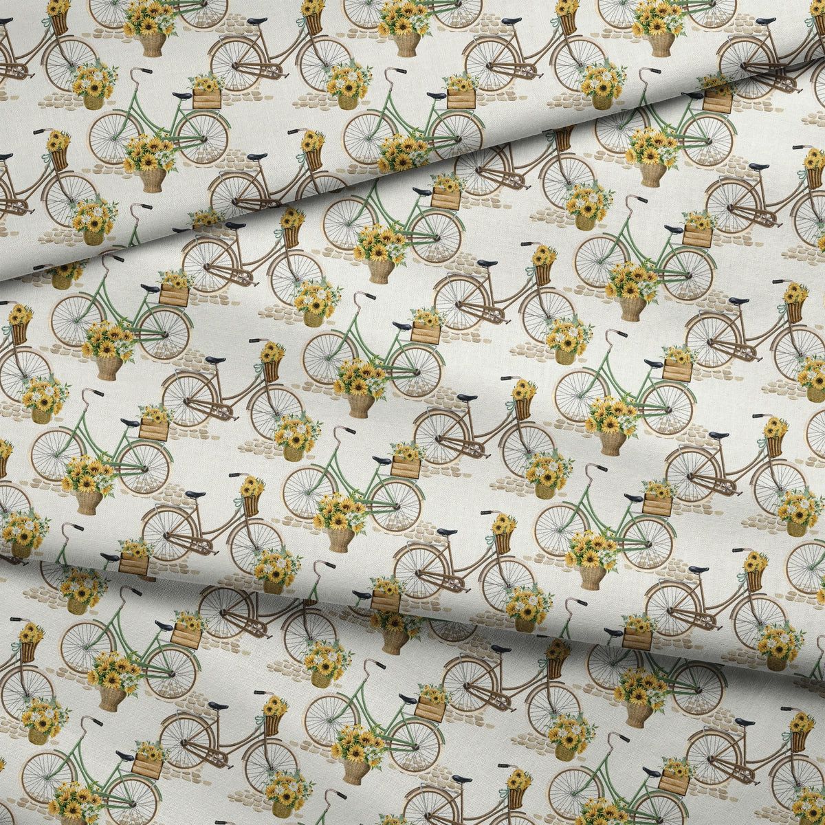 Danielle Murray Vintage Bicycles with Sunflowers Fabric