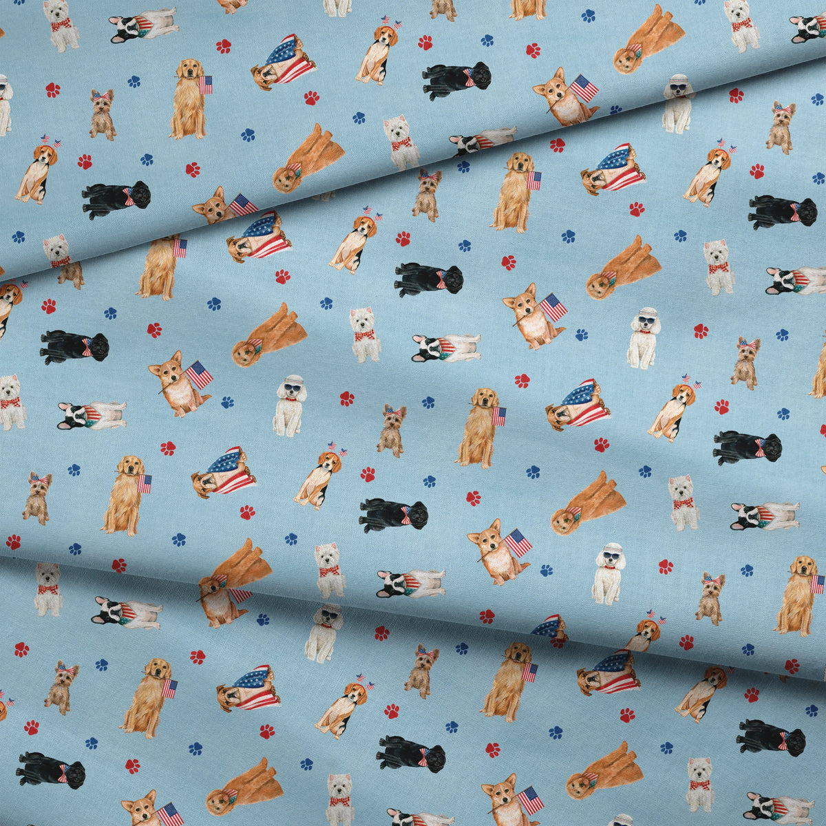 Danielle Murray Patriotic Pups Toss Fabric