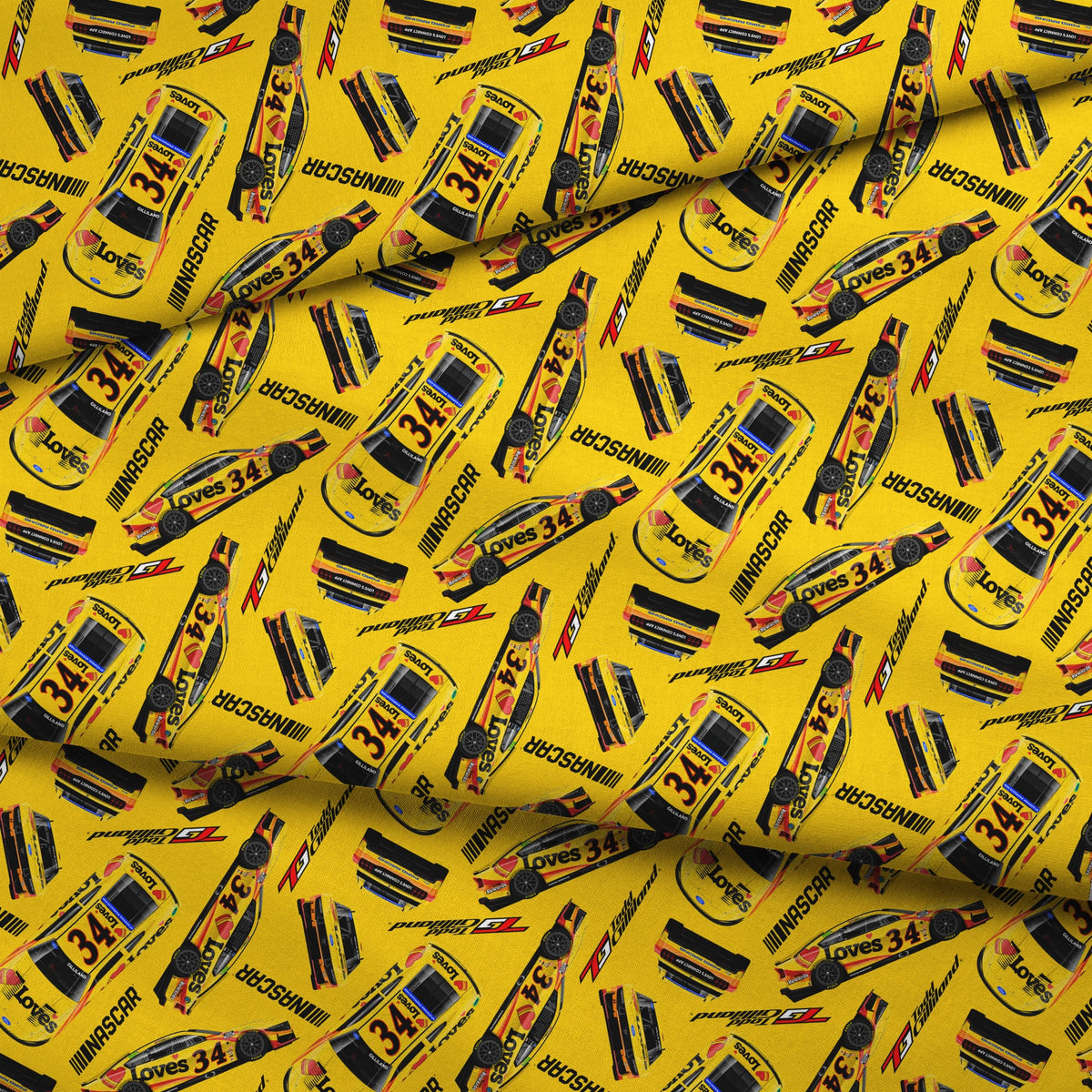 NASCAR® Todd Gilliand Toss on Yellow Fabric