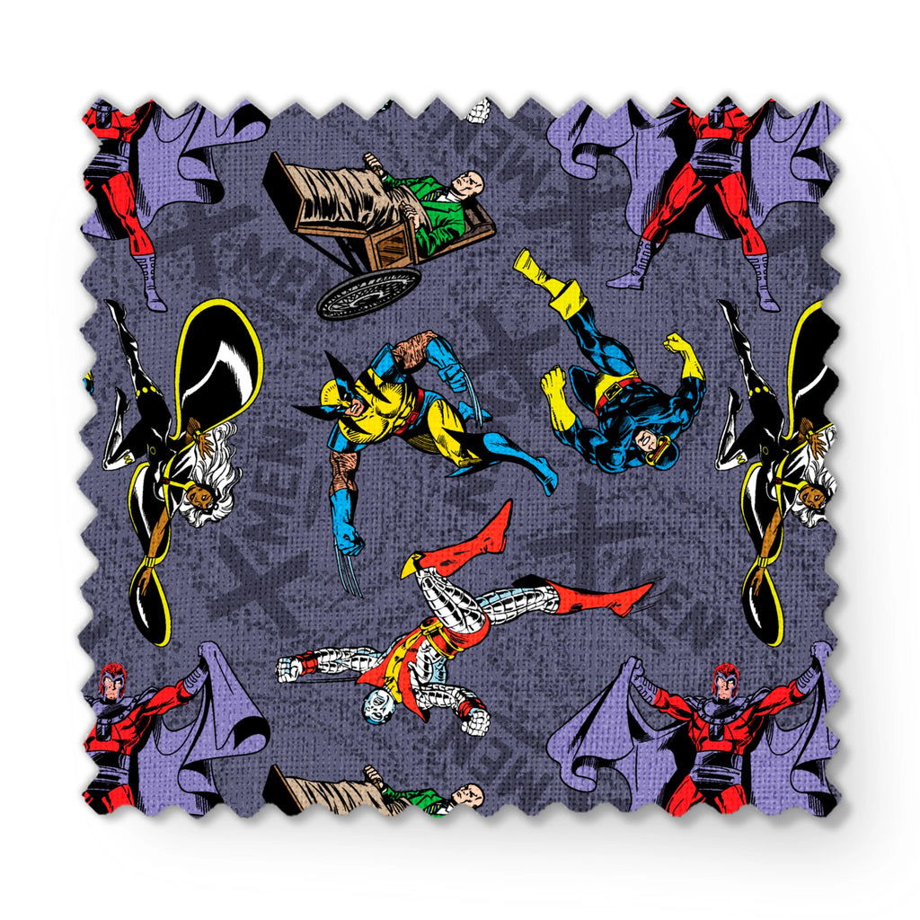 Marvel X-Men Comics Toss on Gray | Fabric by the Yard