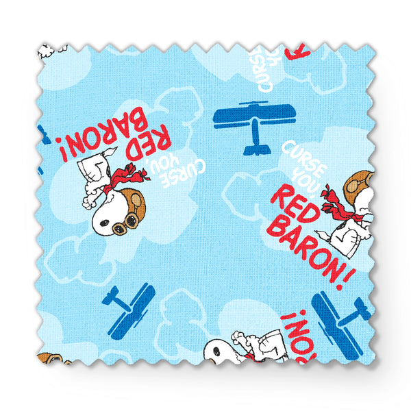 USA製70’sヴィンテージpeanuts snoopyシーツ フライングエース Peanuts Snoopy Aviation Toss | Fabric by the Yard