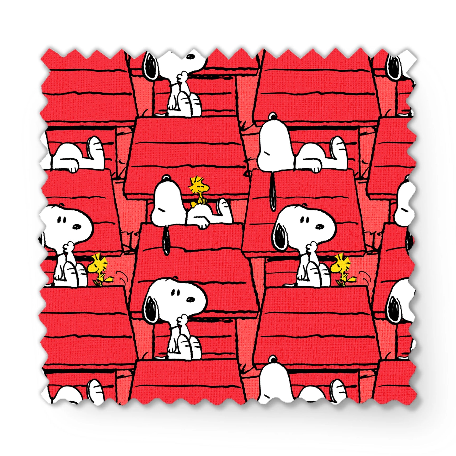 Peanuts Snoopy and Woodstock Red Doghouse | Fabric by the Yard