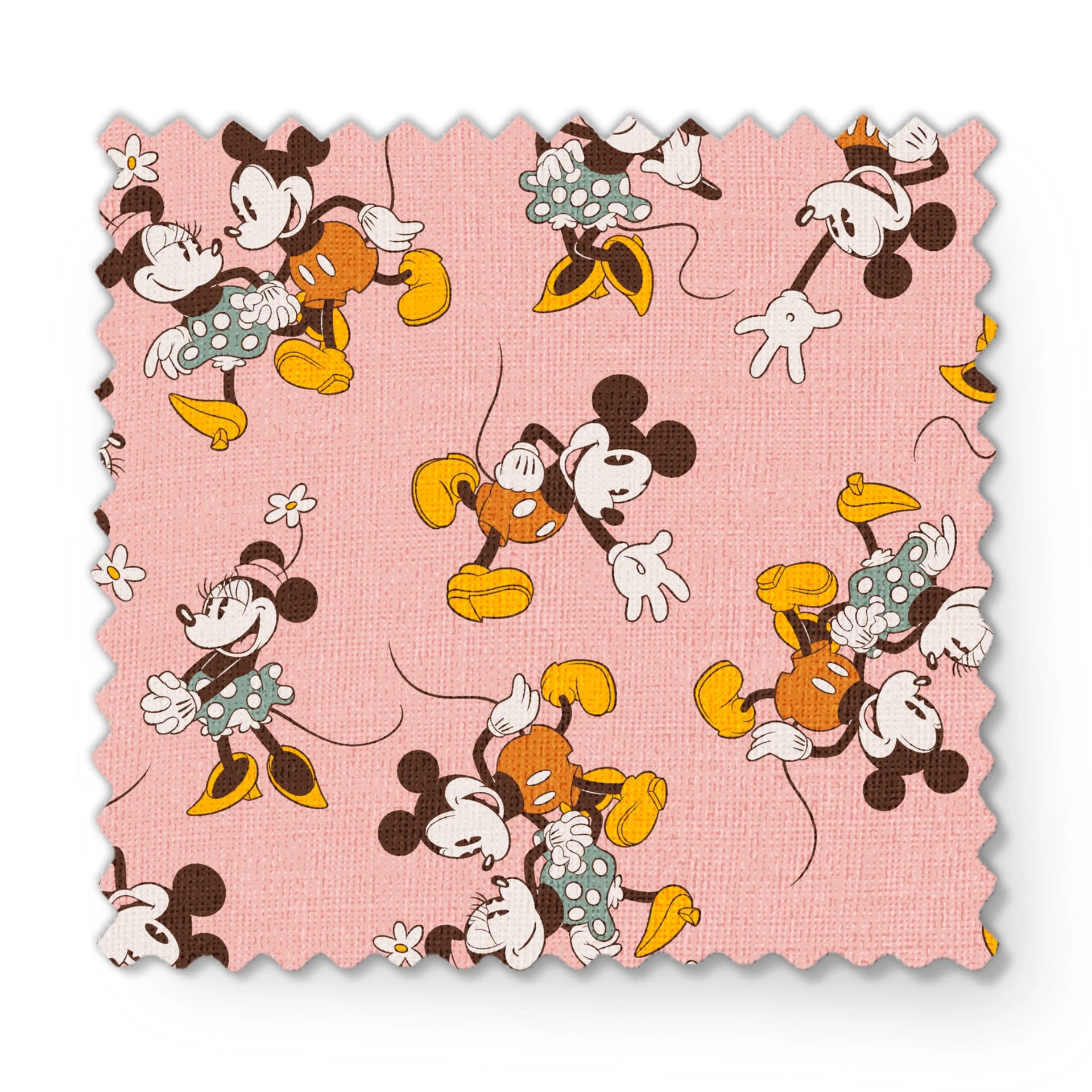 Disney Mickey and Minnie Retro Toss on Pink | Fabric by the Yard Disney Mickey and Minnie Retro Toss on Pink | Fabric by the Yard