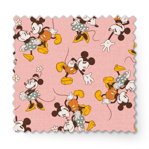 Disney Mickey and Minnie Retro Toss on Pink | Fabric by the Yard
