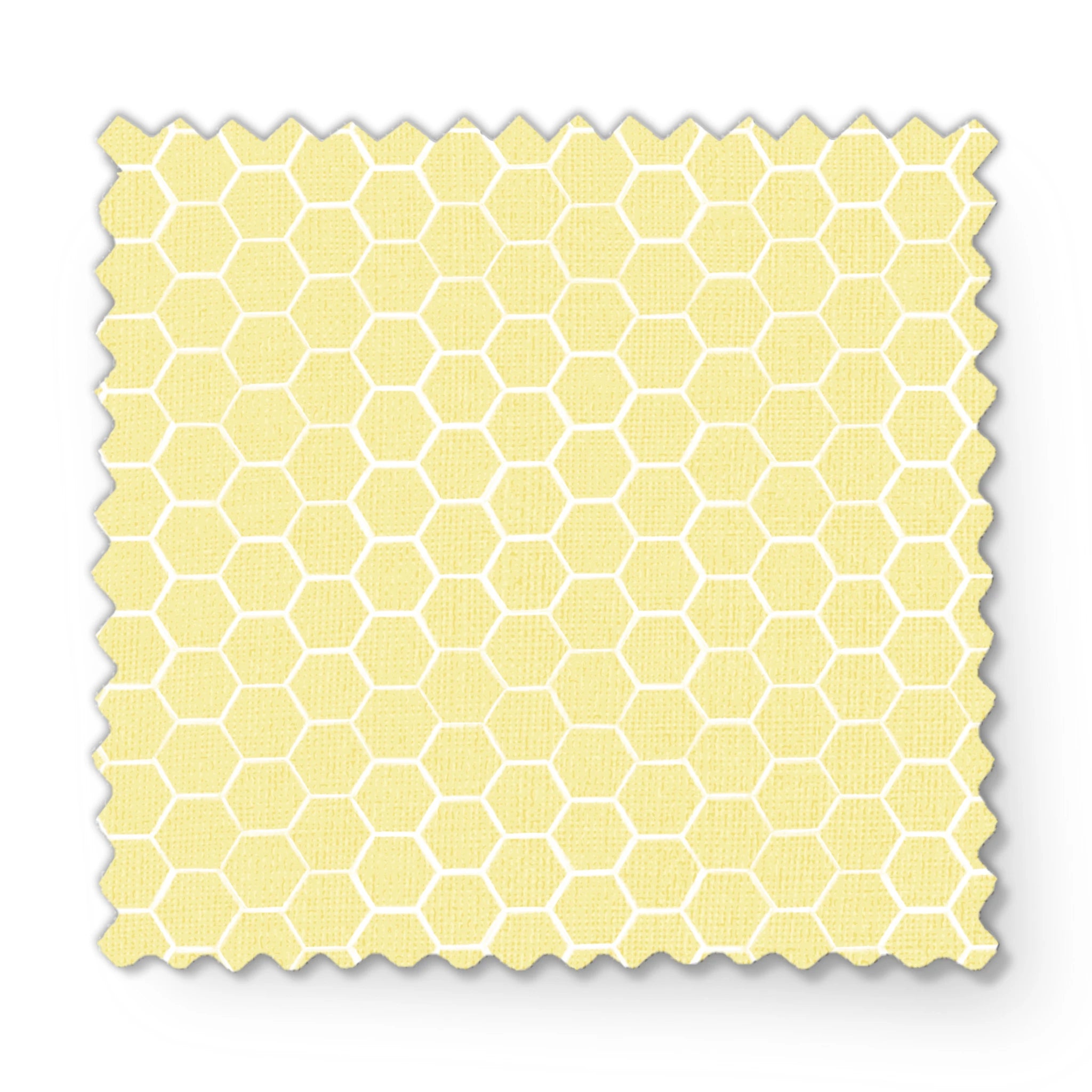 Yellow and white honeycomb pattern fabric designed by Nicole Tamarin with a soft geometric style perfect for bright, cheerful projects. fabric swatch mockup