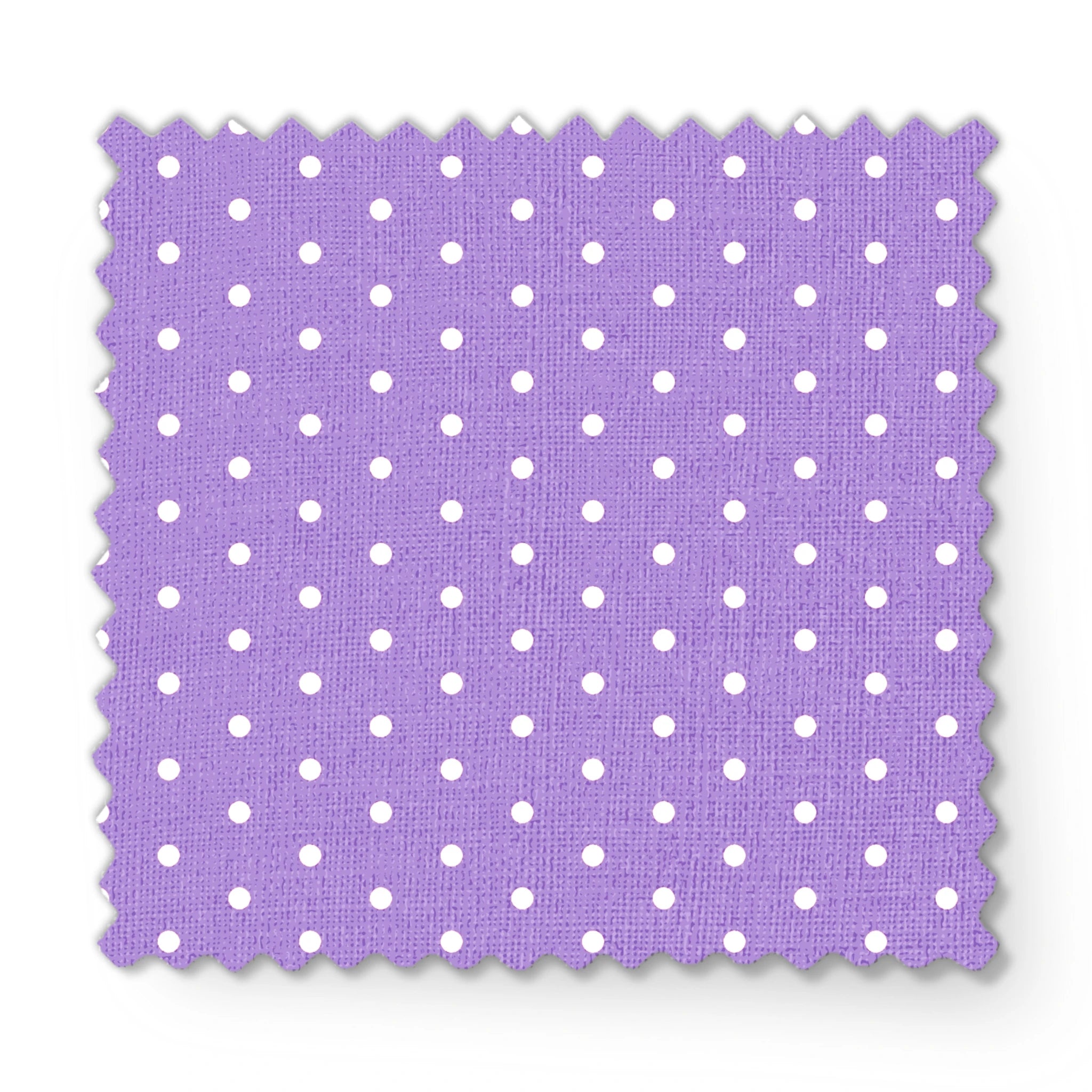 Various white circles on a purple background fabric swatch mockup