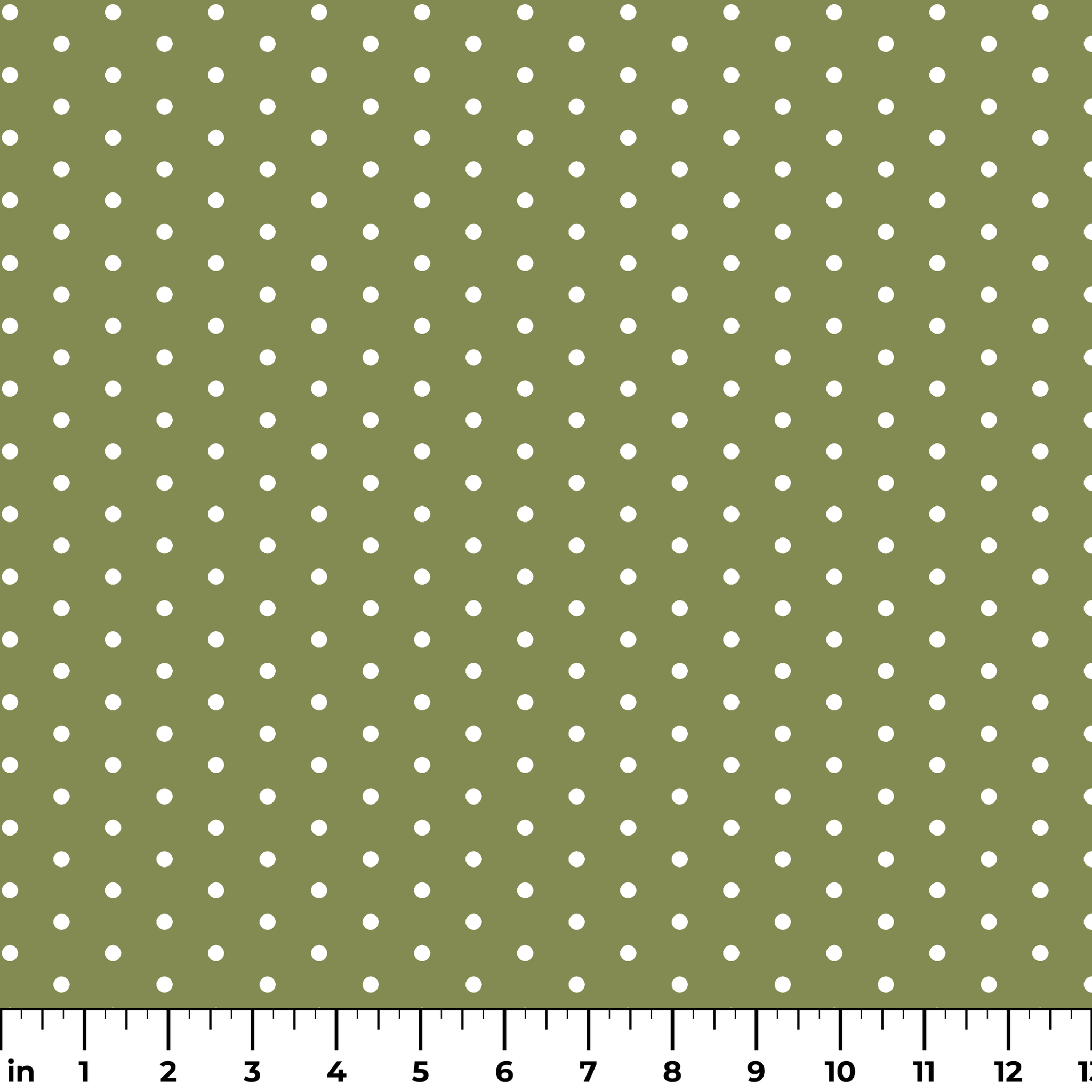 White circles on an olive green background ruler