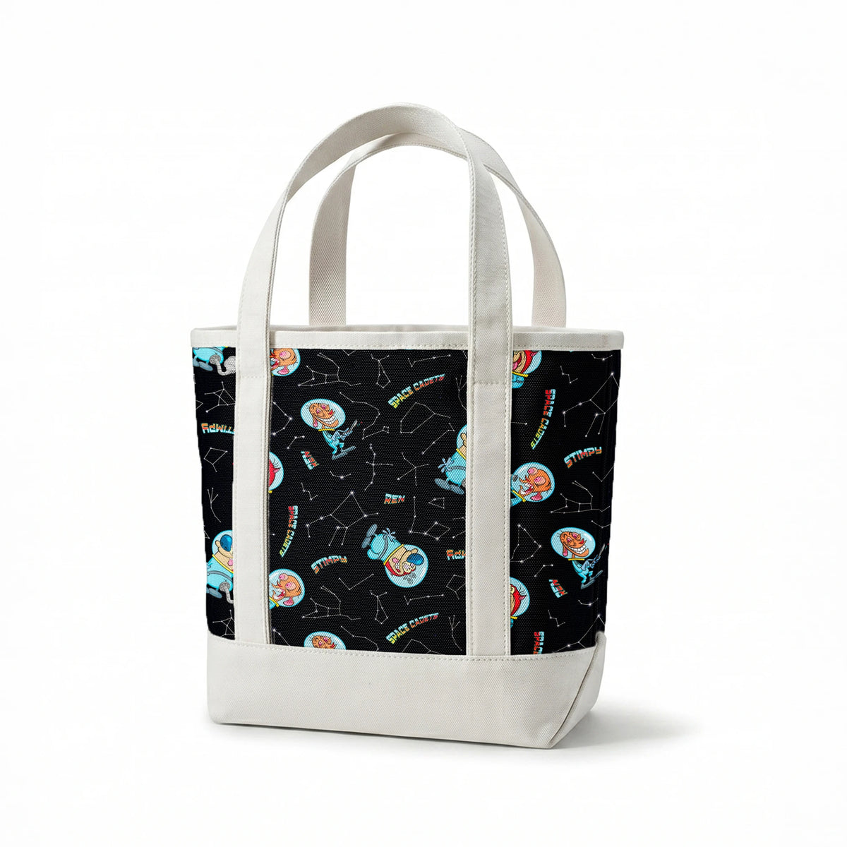 Ren & Stimpy Space Cadets on Black Fabric