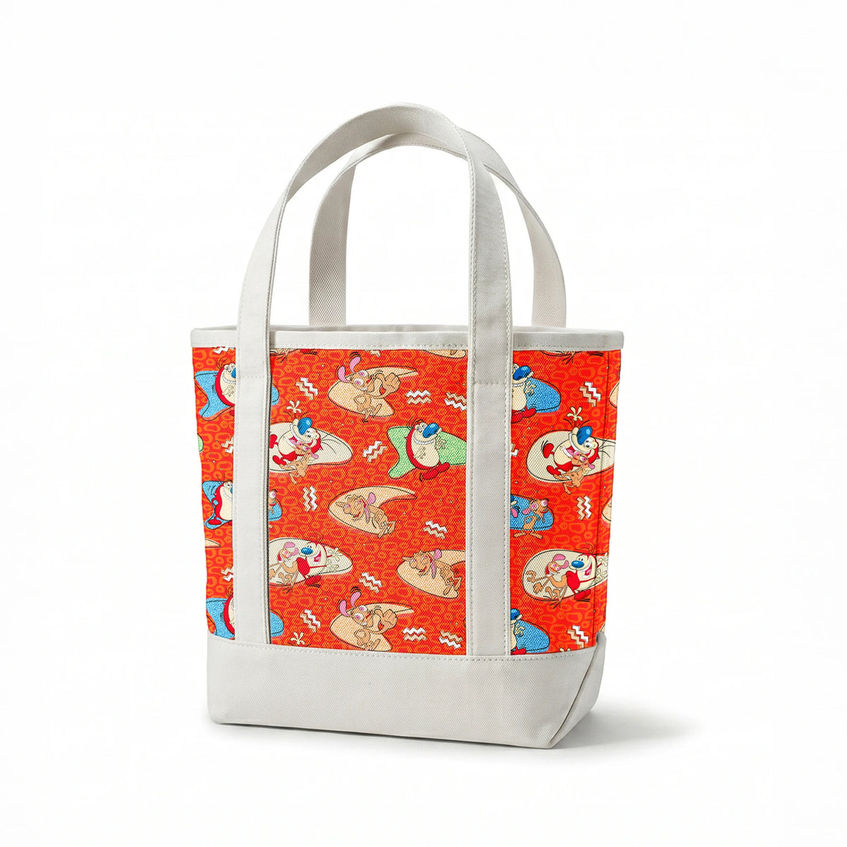 Ren & Stimpy Retro Graphics on Orange Fabric