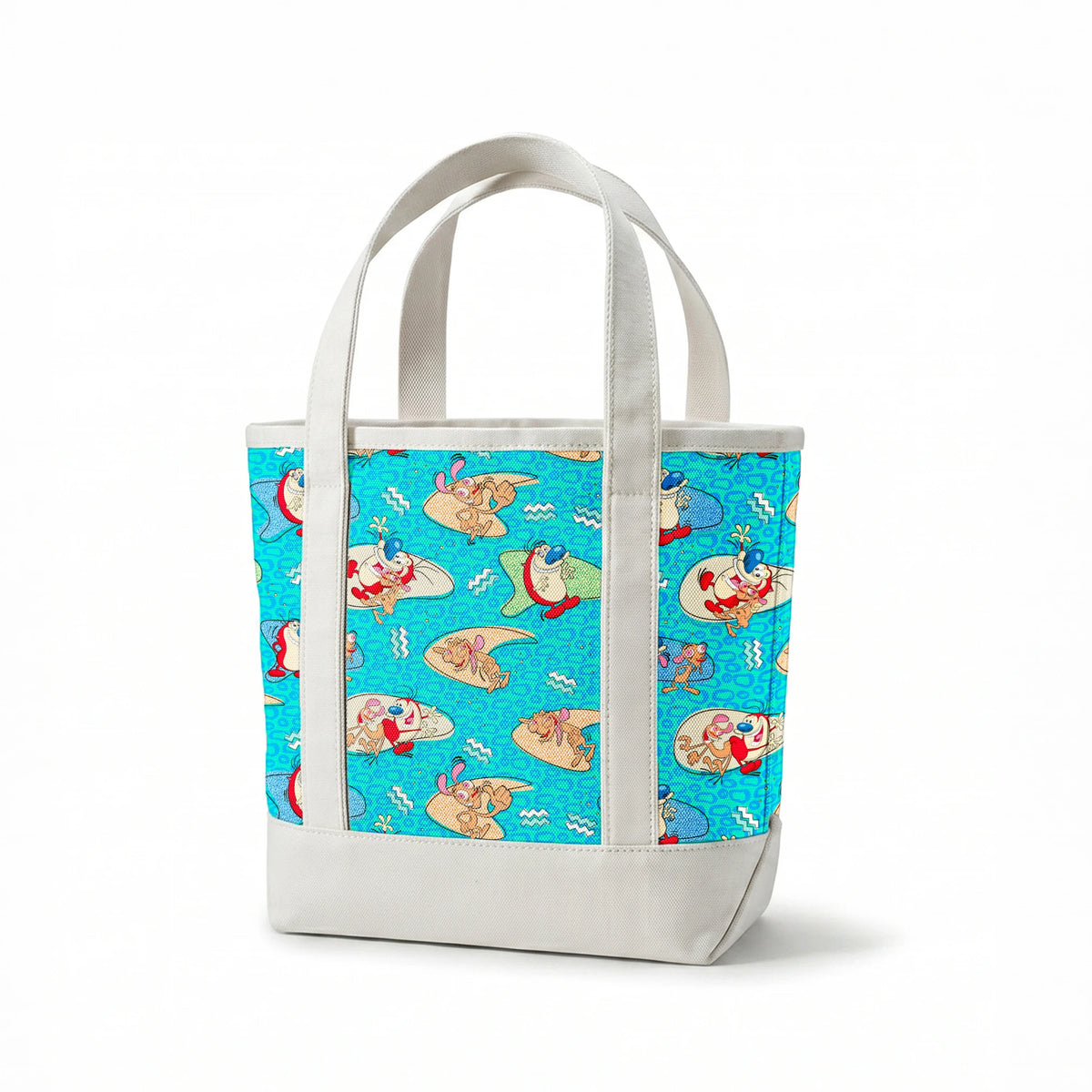 Ren & Stimpy Retro Graphics on Aqua Fabric