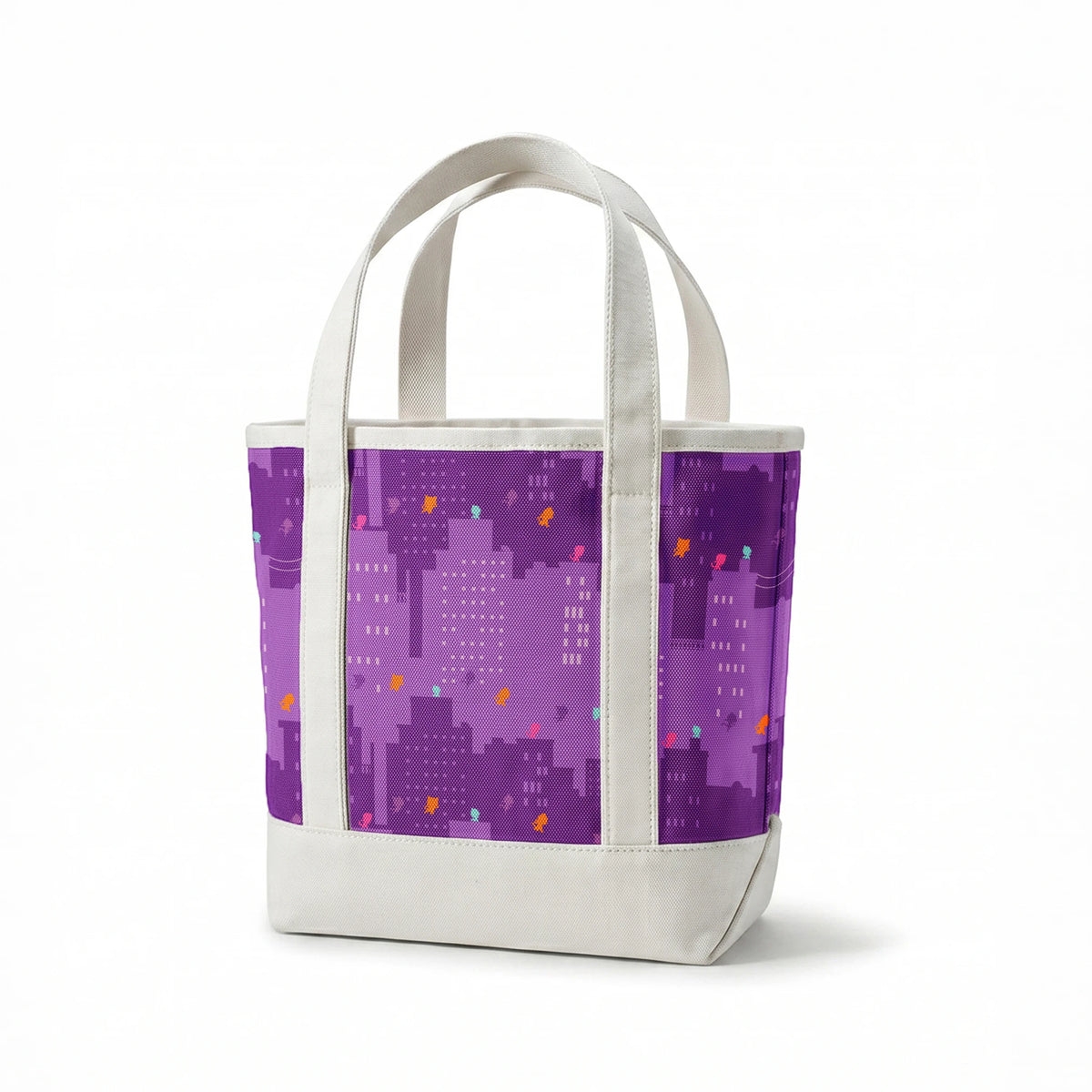 Disney Jr's. SuperKitties Super Skyline on Purple Fabric