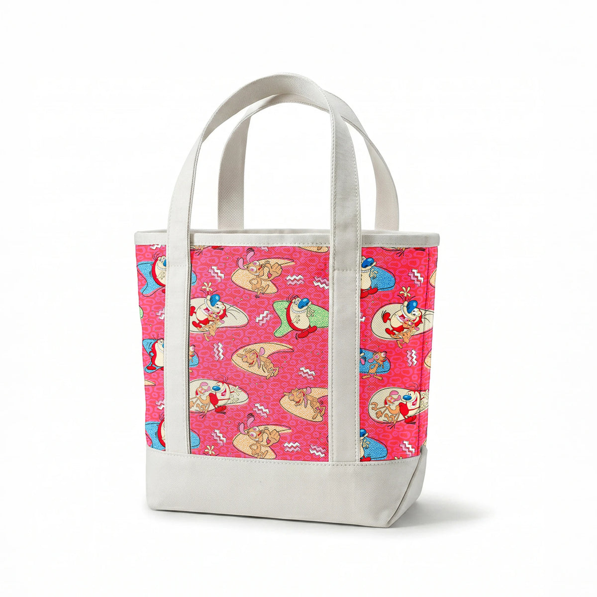 Ren & Stimpy Retro Graphics on Pink Fabric