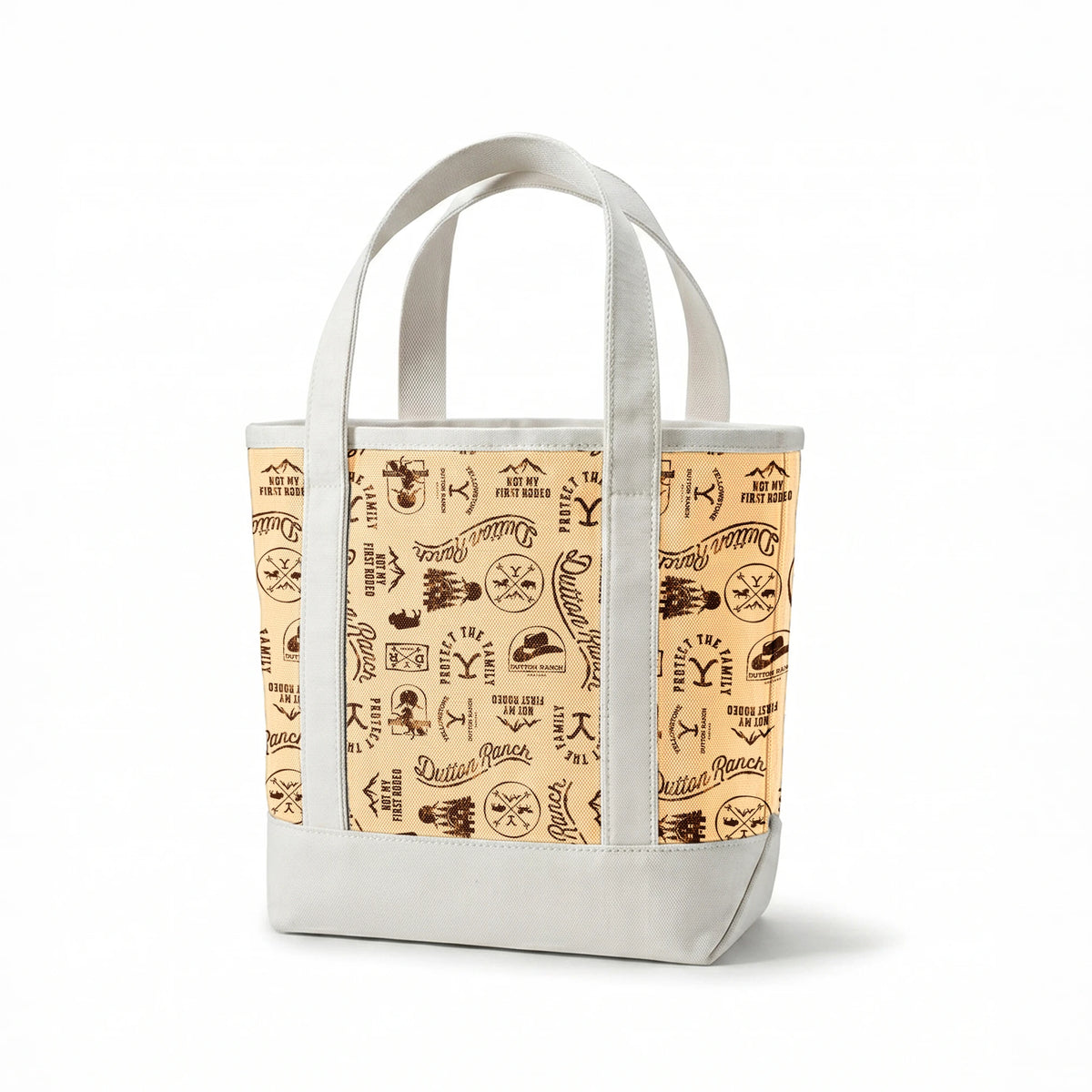 Paramount Yellowstone Dutton Ranch Icons on Ivory Fabric