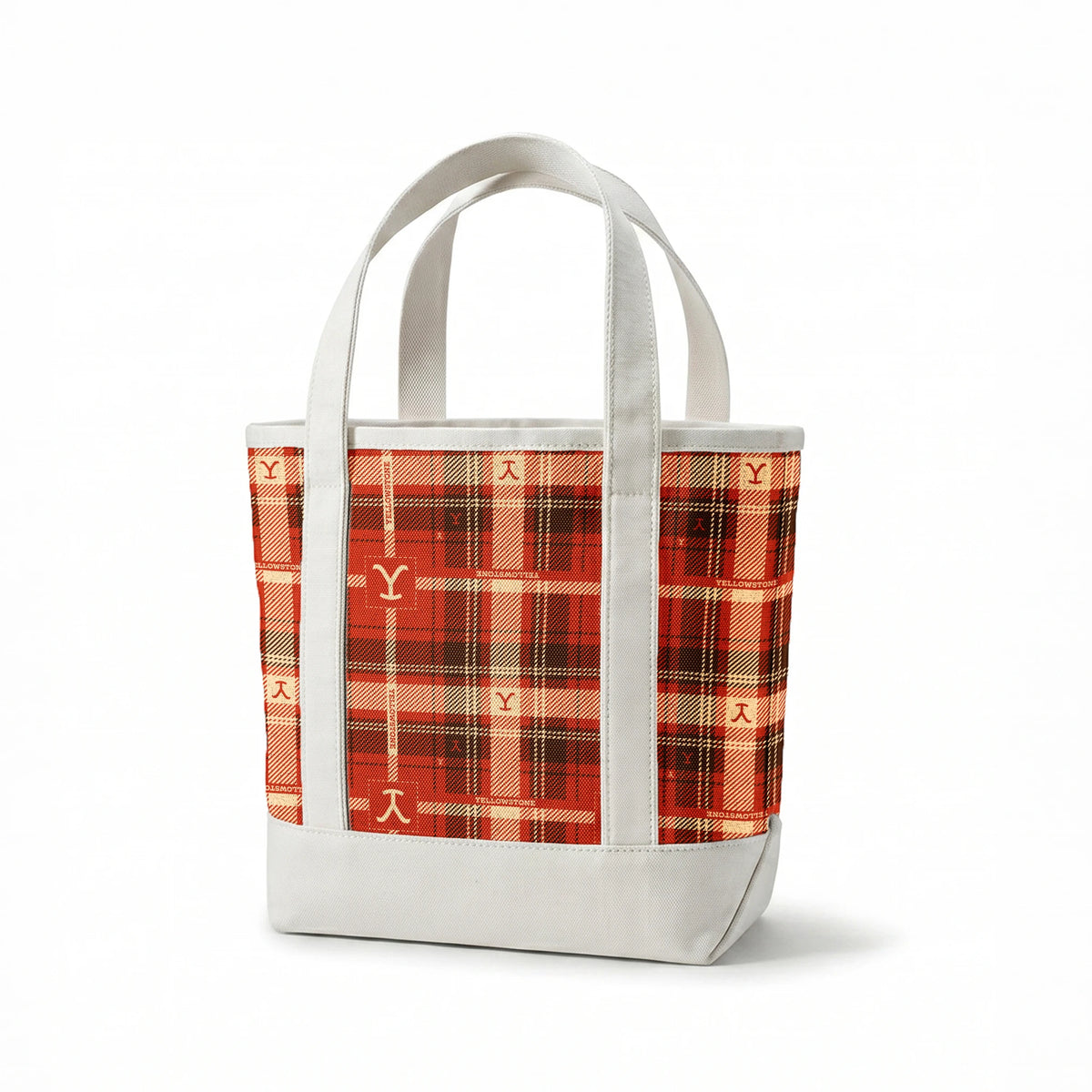 Paramount Yellowstone Rustic Plaid on Red Fabric