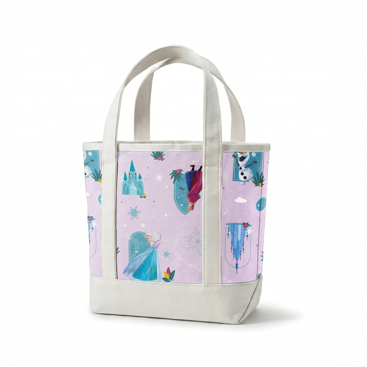 Disney Frozen Falling Snow on Lavender Fabric