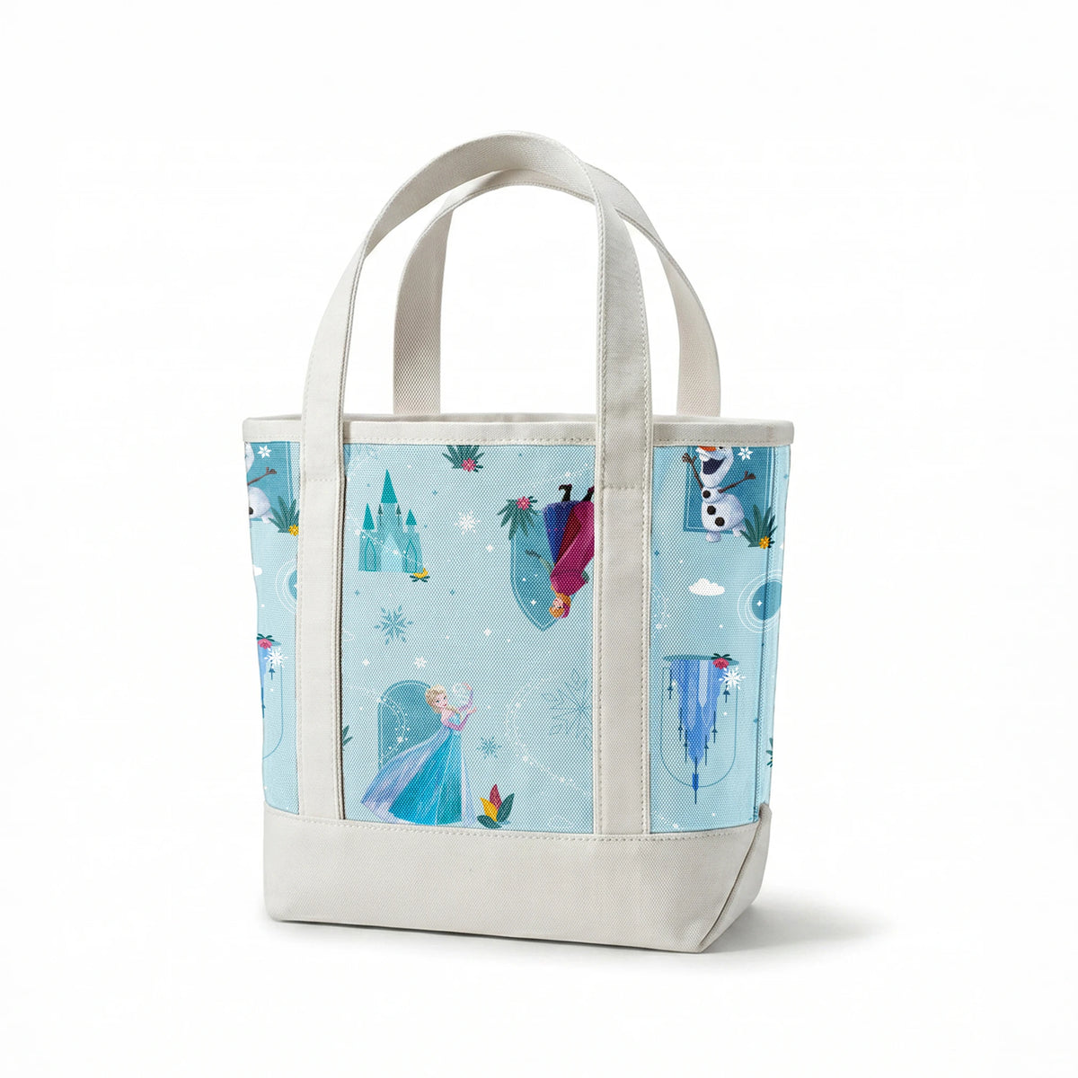 Disney Frozen Falling Snow on Blue Fabric