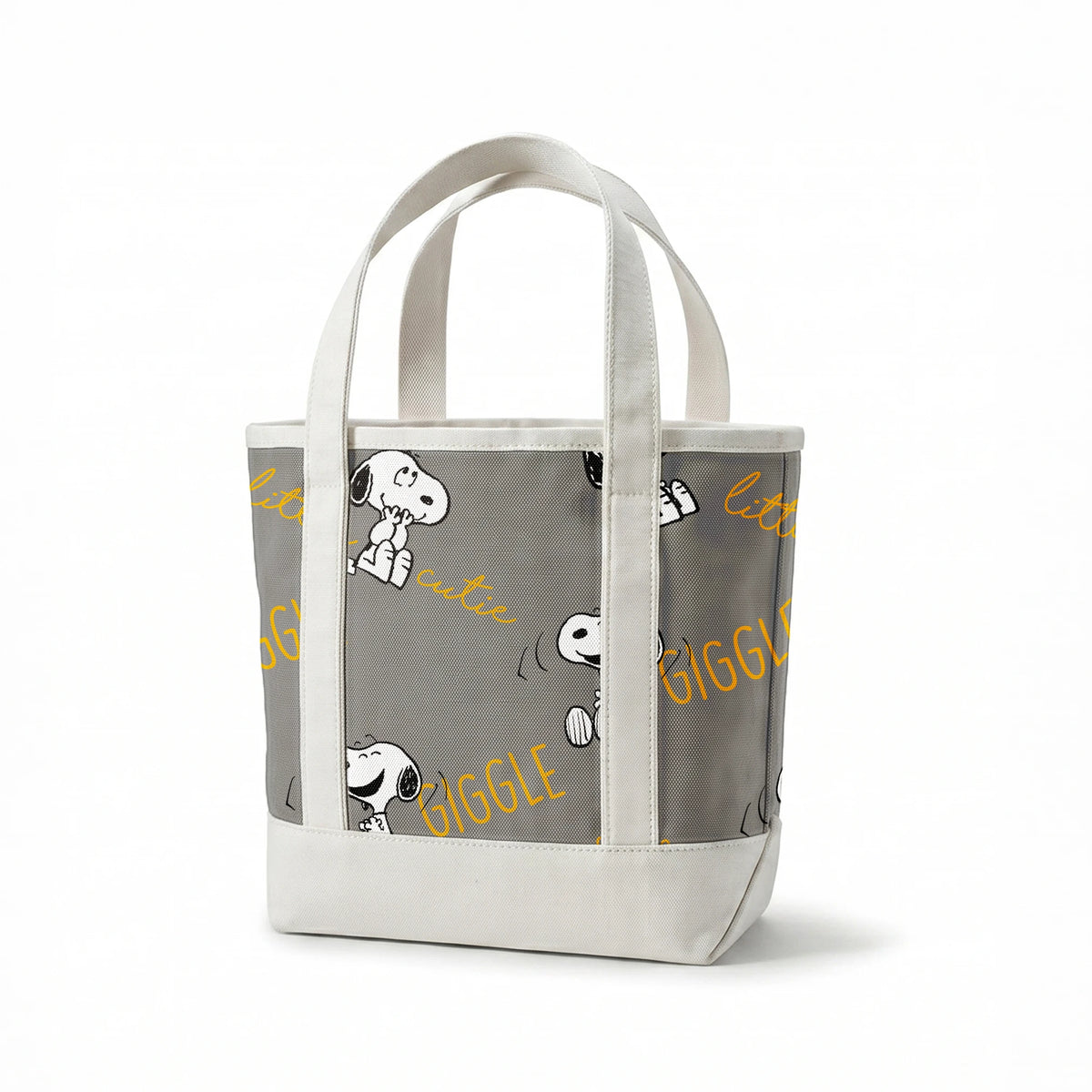 Peanuts Snoopy Giggle on Gray Fabric